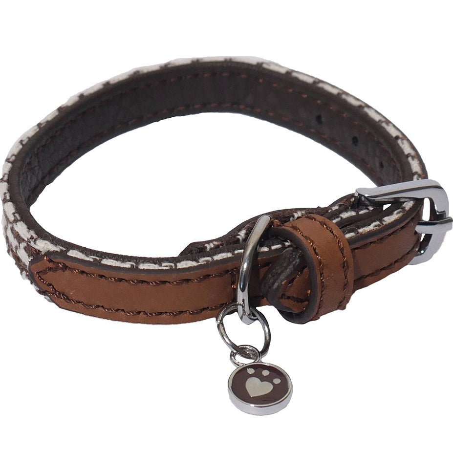 Rosewood Wag n Walk Toy Dog Brown & Cream Dogtooth Set
