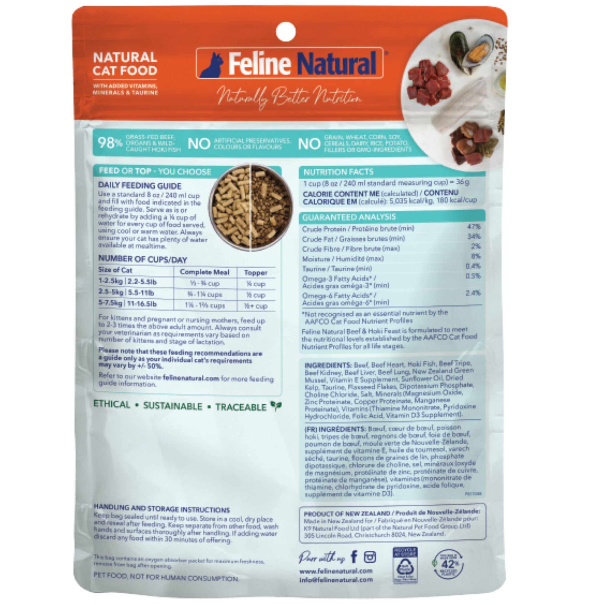 Feline Natural Freeze Dried Beef & Hoki Feast