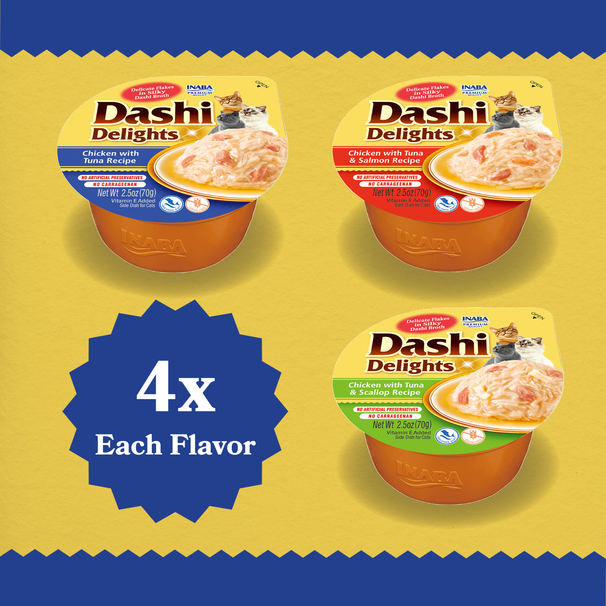 Inaba Cat Treat Dashi Delights Cup Tuna Variety