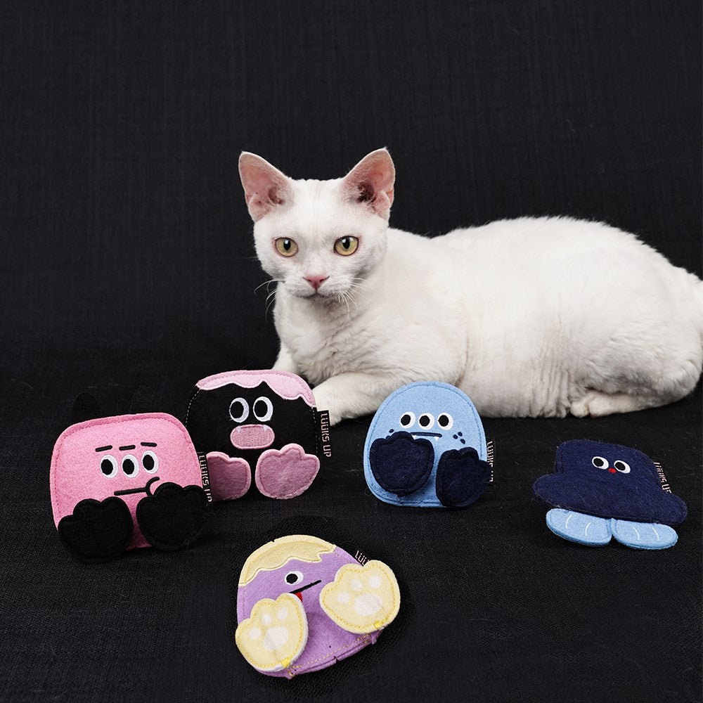 LUUKSUP Monster Catnip Toy - 3 Eye Blue