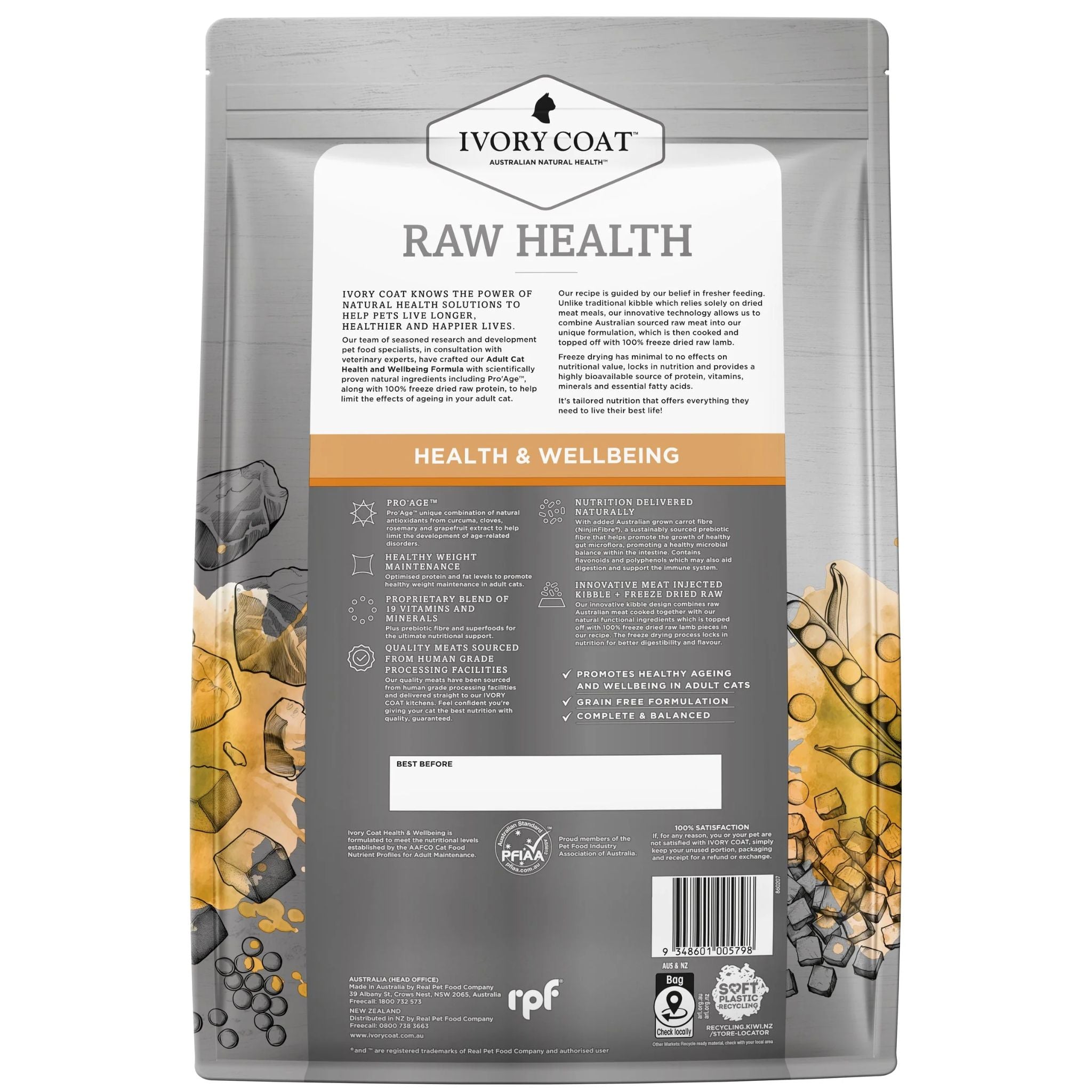 Ivory Coat Raw Health Adult Dry Cat Food Health & Wellbeing