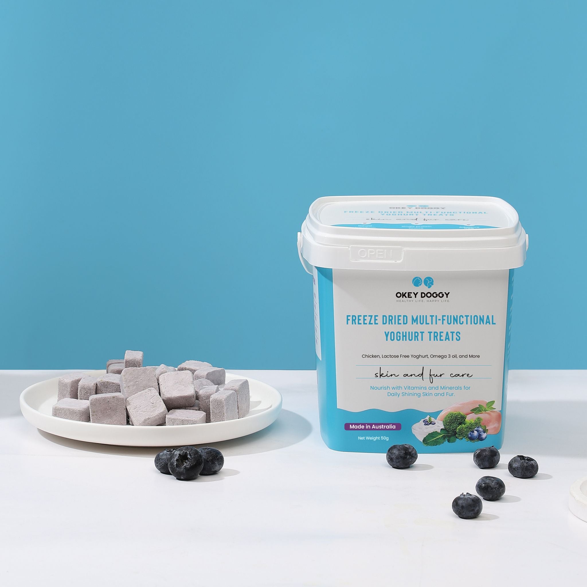 Okey Doggy Freeze Dried Multi-Functional Yoghurt Treats for Dogs & Cats Skin and Fur Care