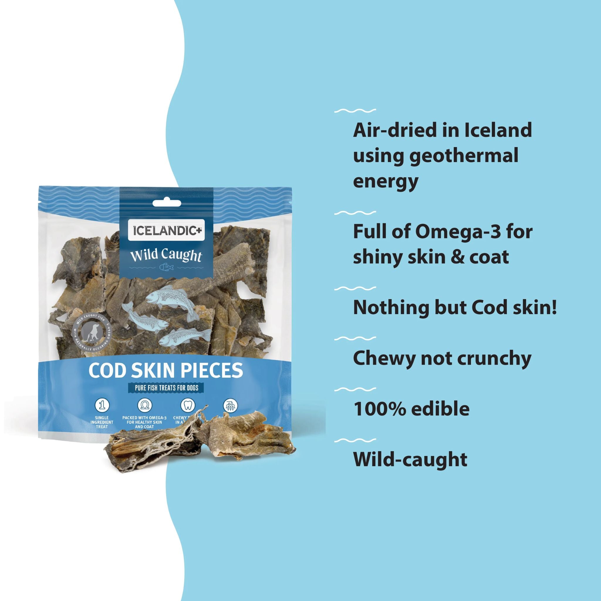 Icelandic+ Dog Treats Cod Skin Pieces