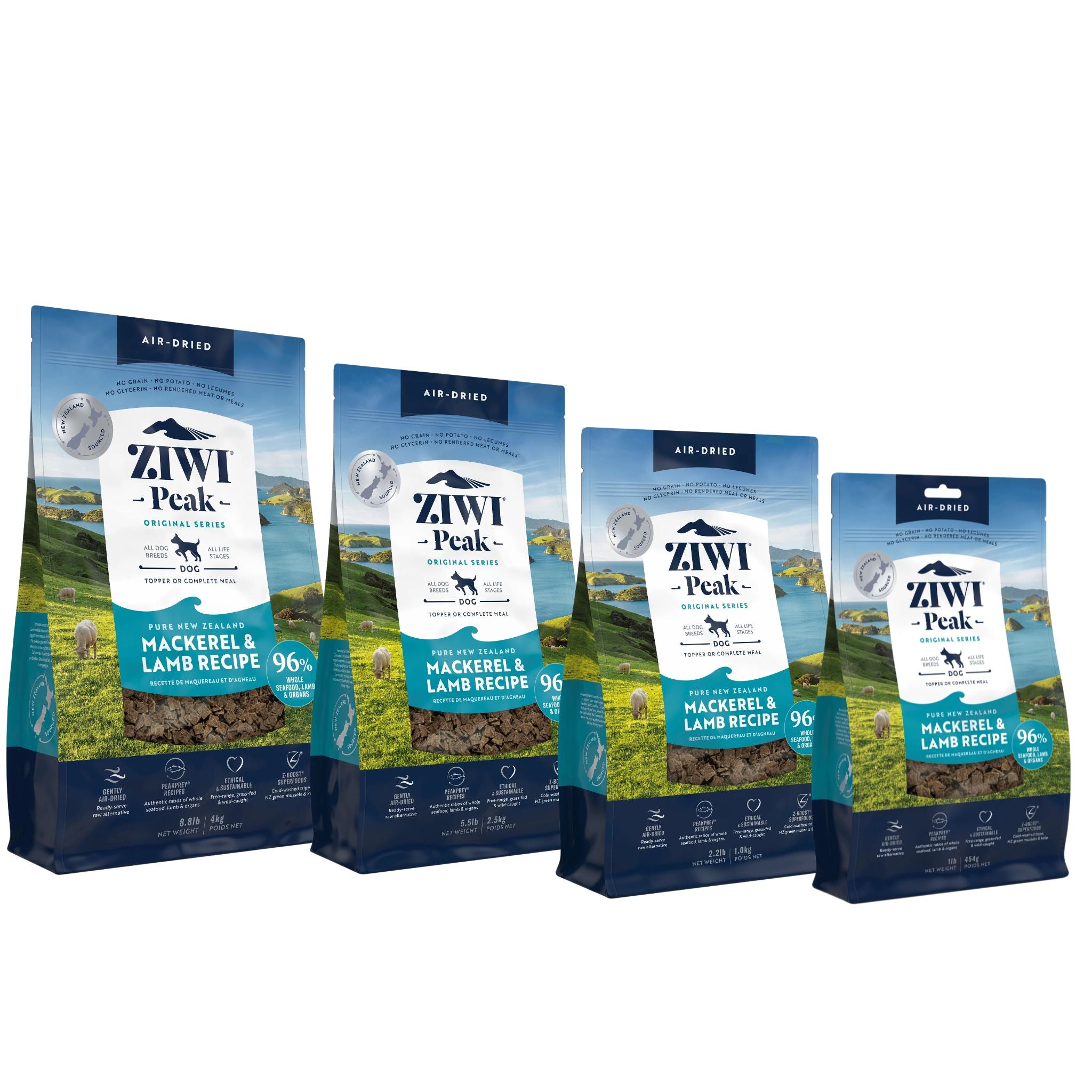 ZIWI Peak Dog Food Air Dried Mackerel and Lamb | PeekAPaw Pet Supplies