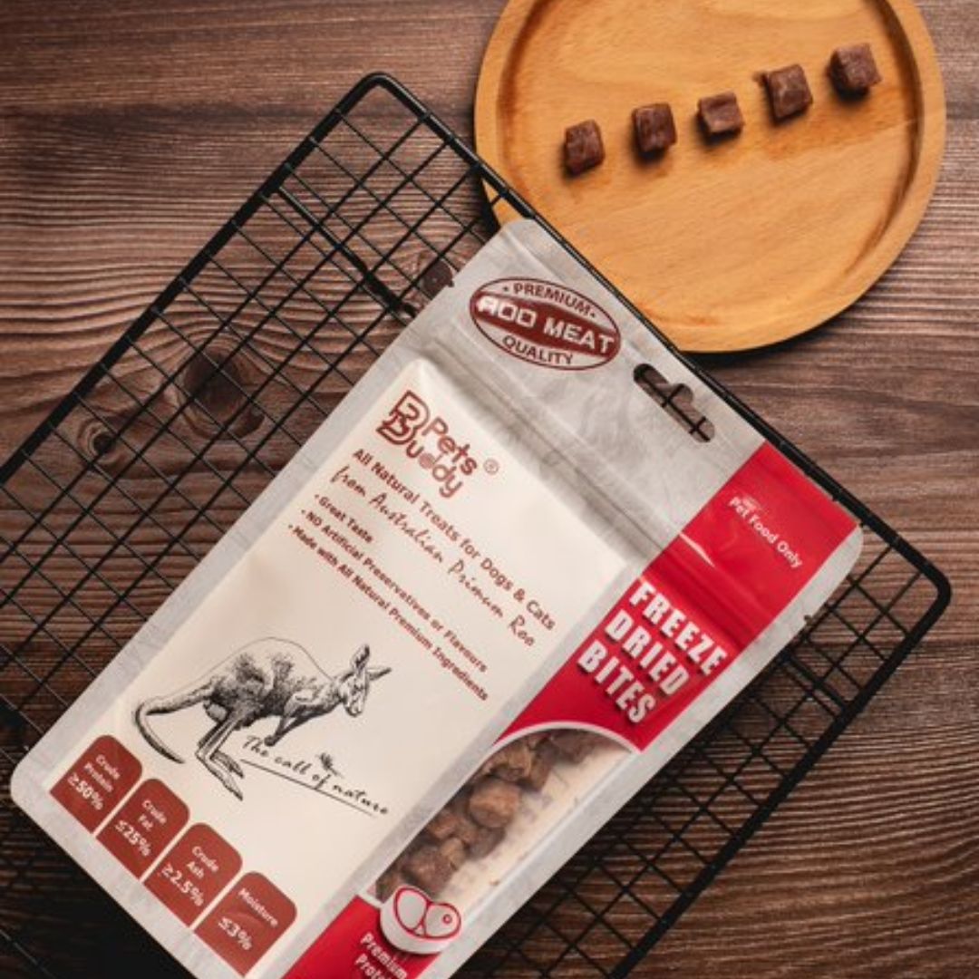PetsBuddy Freeze-Dried Pet Treats for Dogs & Cats Kangaroo Meat