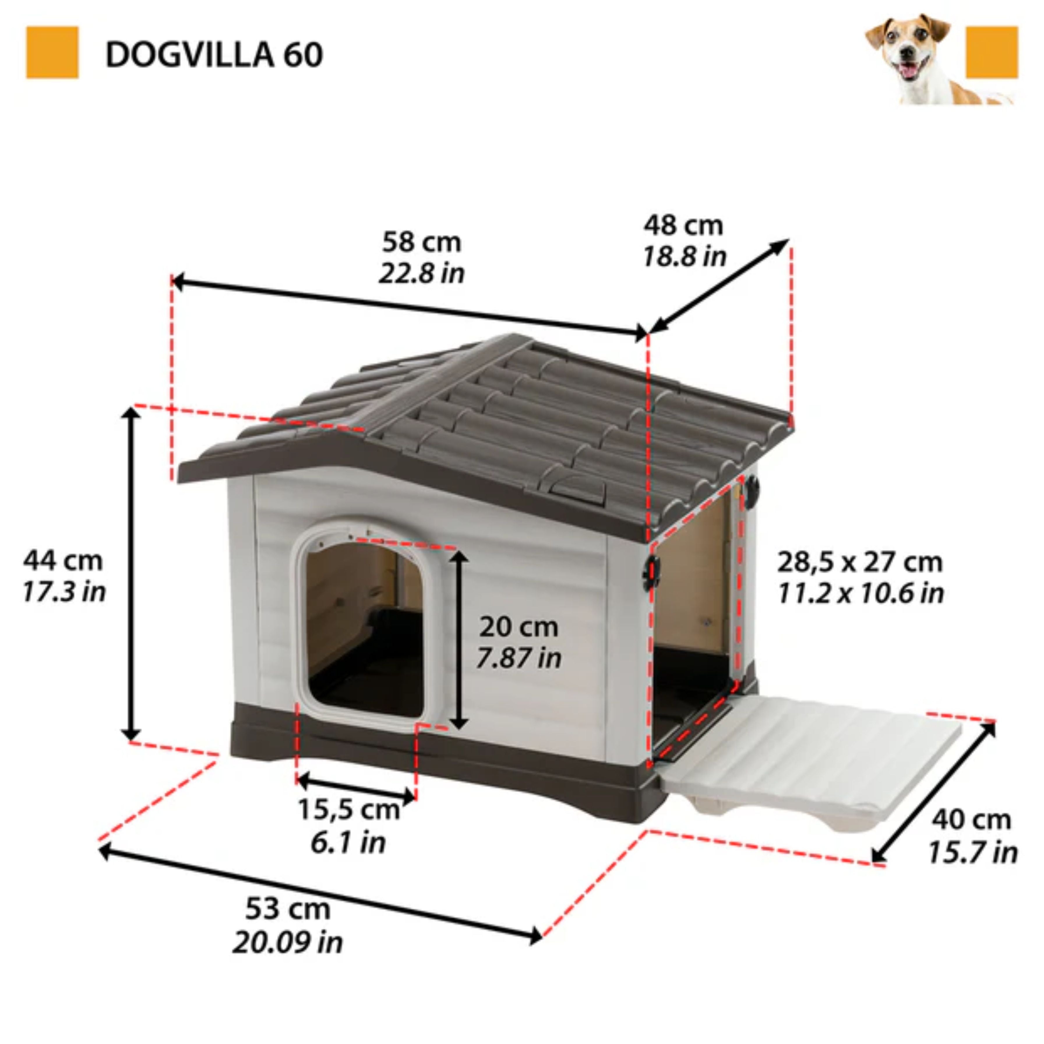 Ferplast DOGVILLA Thermoplastic Resin Dog Kennel & Accessories