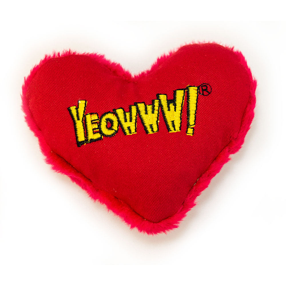 Yeowww! Hearrrt Attacks catnip cat toy embroidered Yeowww!