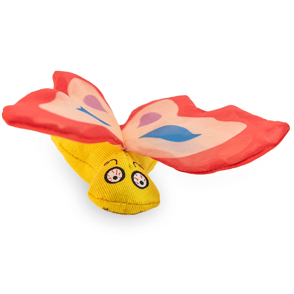 Yeowww! Butterfly catnip cat toy in red, crinkly wings
