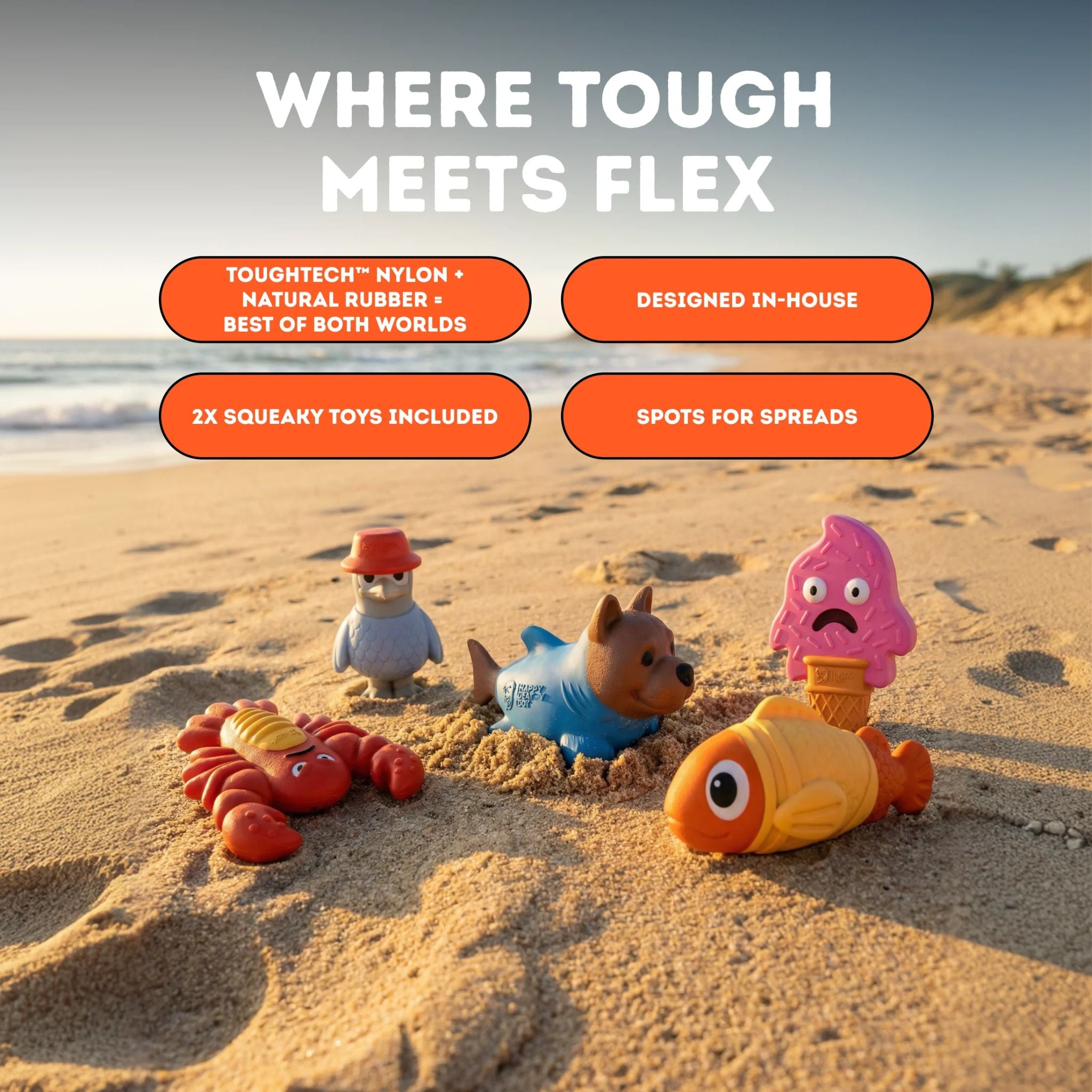 Happy Staffy Co Powerflex Beach Trip Dog Toy