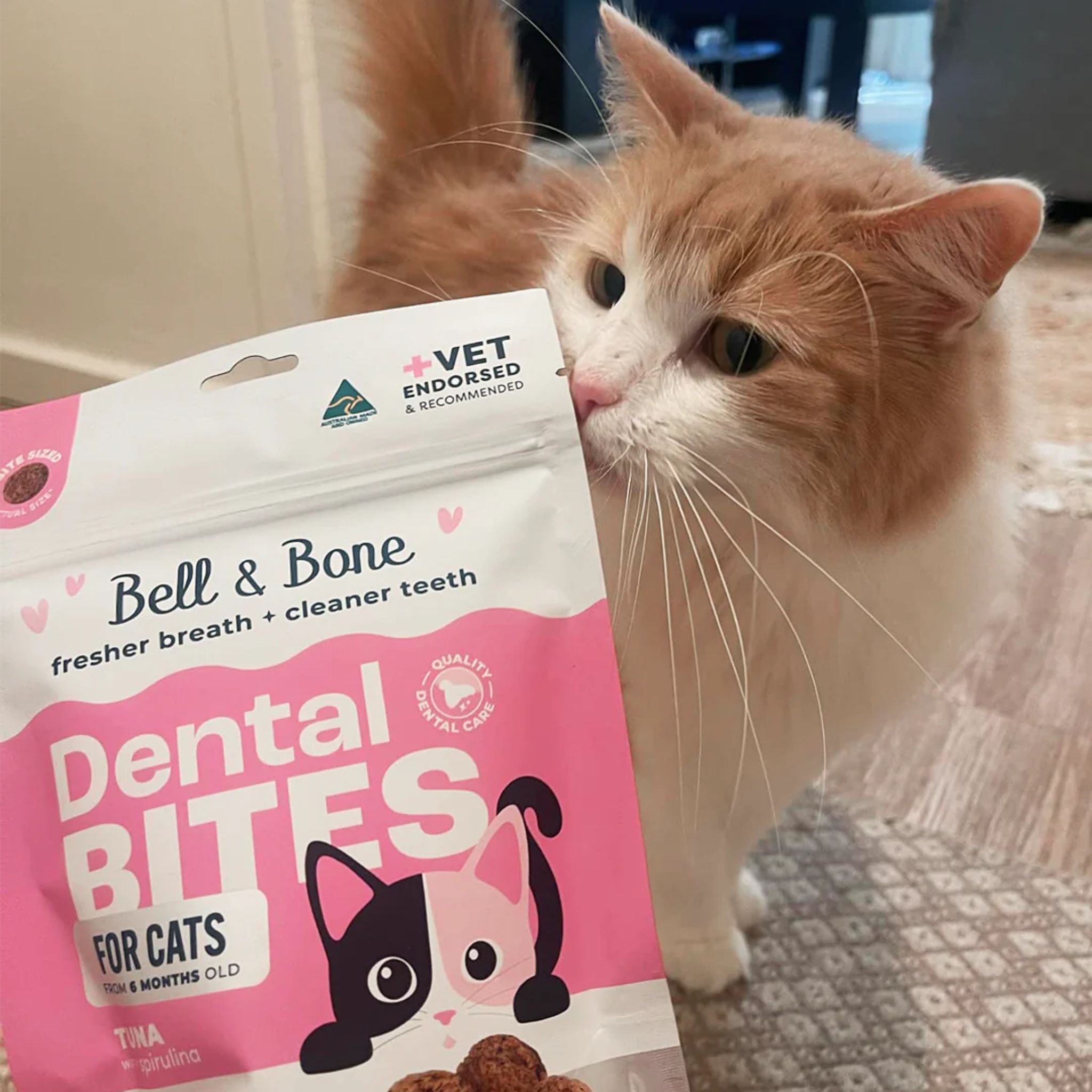Bell and Bone Adult Cat Dental Bites - Tuna with Spirulina