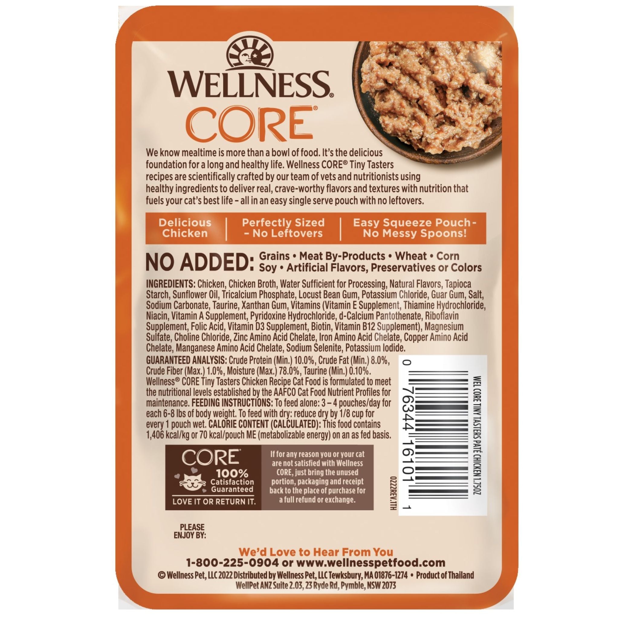 Wellness Core Wet Cat Food Tiny Tasters Chicken Pate