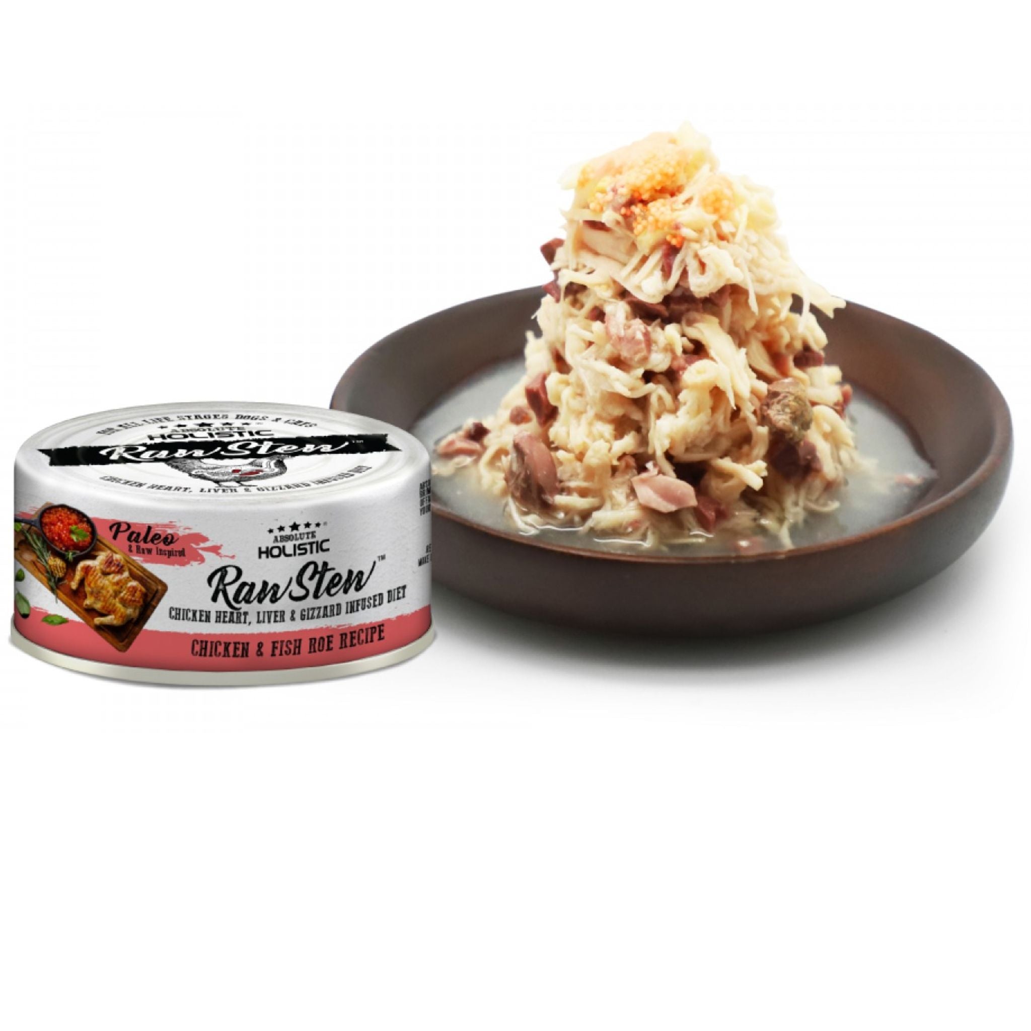 Absolute Holistic Raw Stew Cat & Dog Food Chicken & Fish Roe