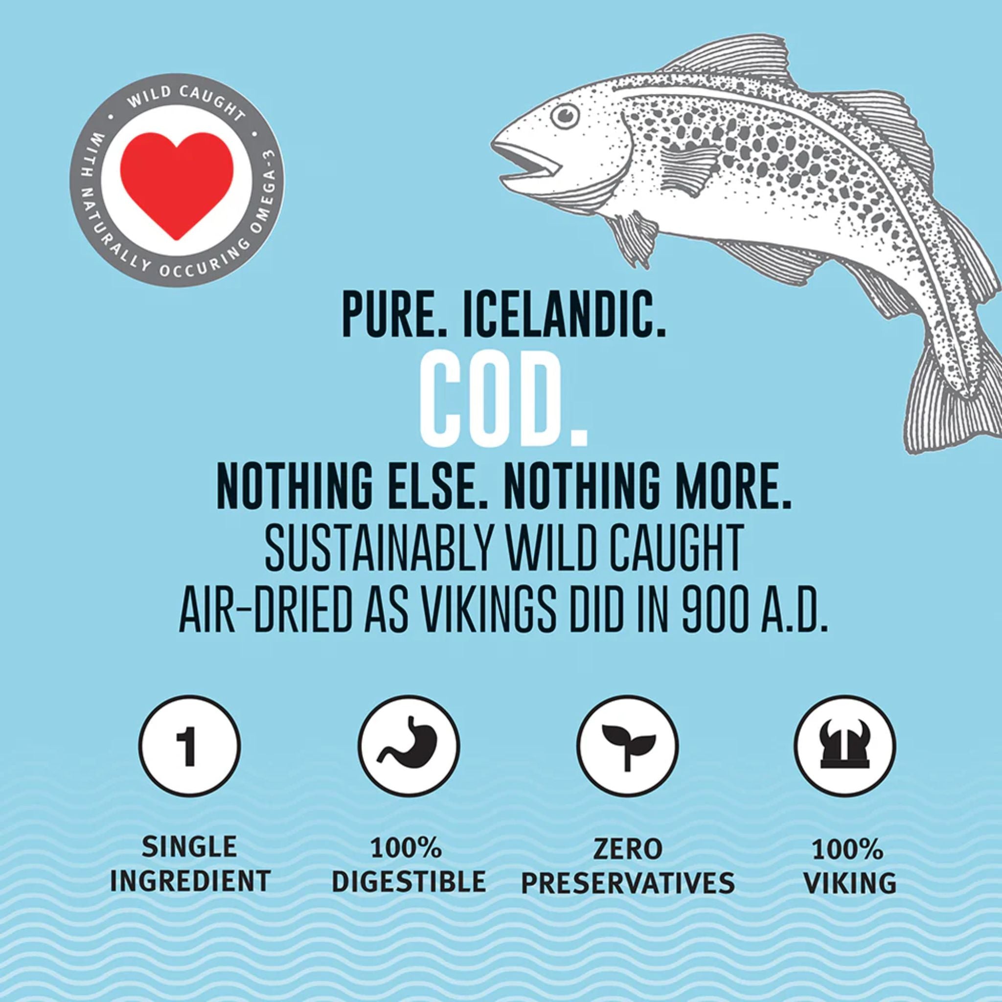 Icelandic+ Dog Treats Cod Long Skin Strips