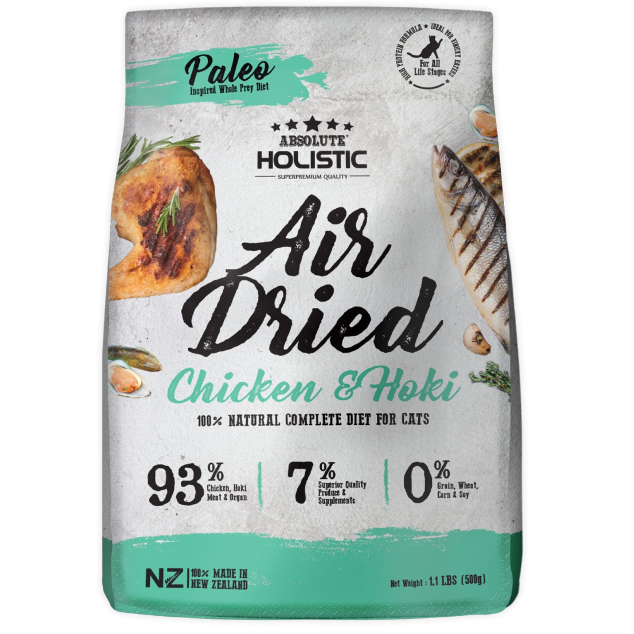Absolute Holistic Air Dried Cat Food Chicken & Hoki