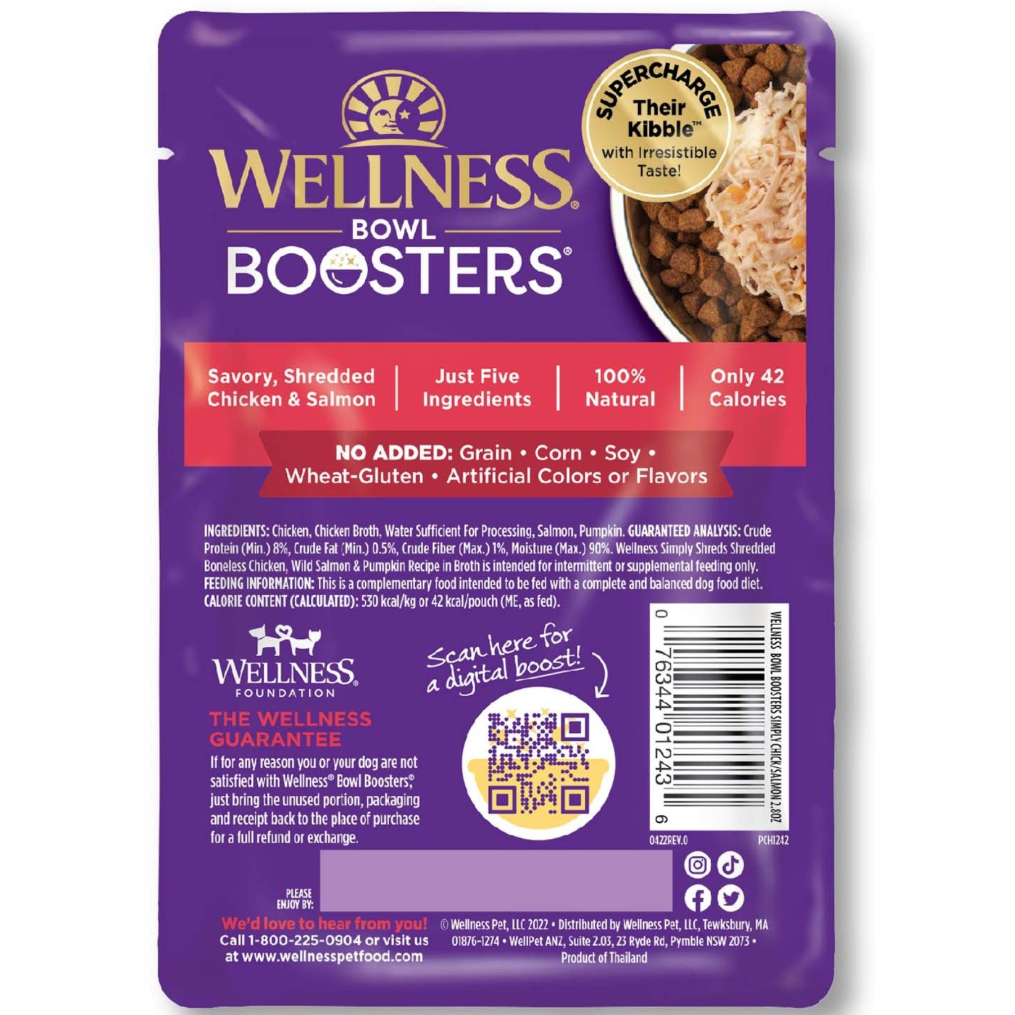 Wellness Core Wet Dog Food Simply Shreds Shredded Boneless Chicken, Wild Salmon & Pumpkin