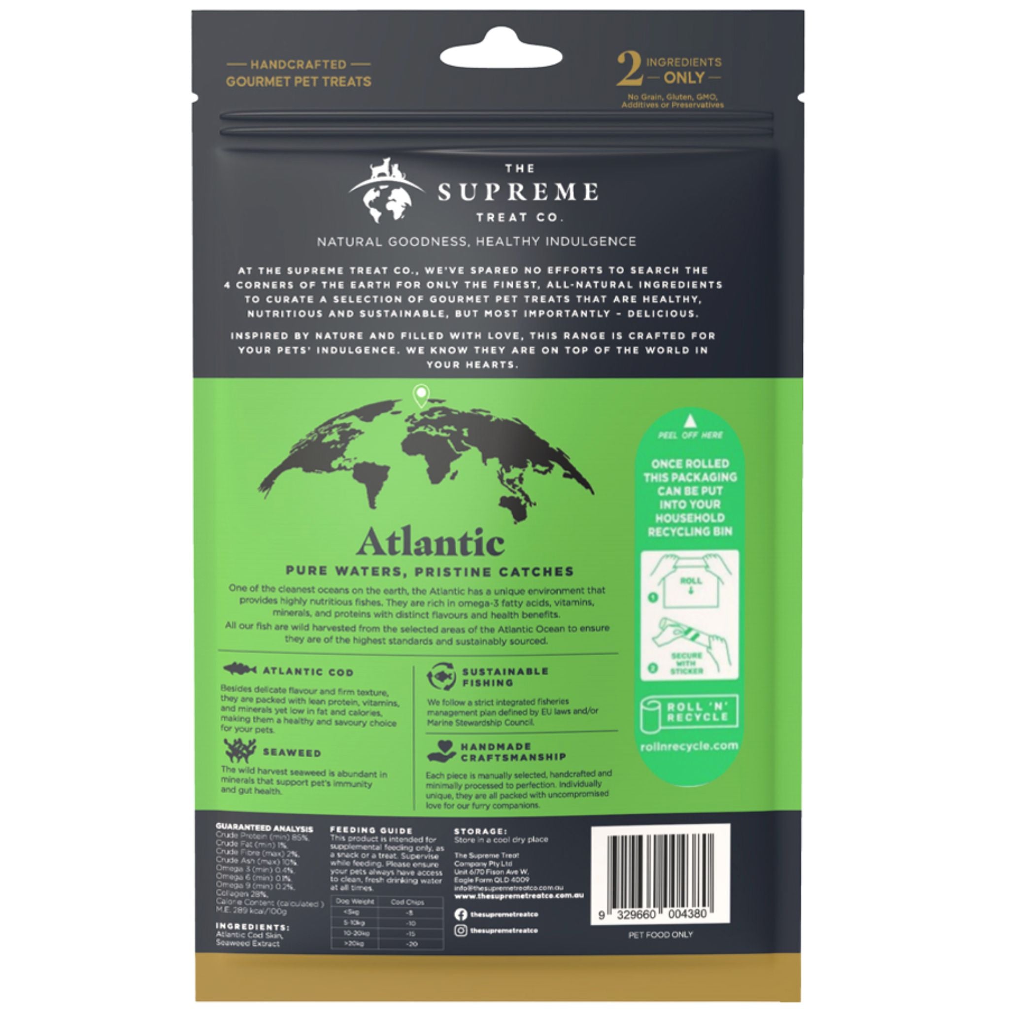 The Supreme Treat Co Cod & Seaweed Chips Dog Treats