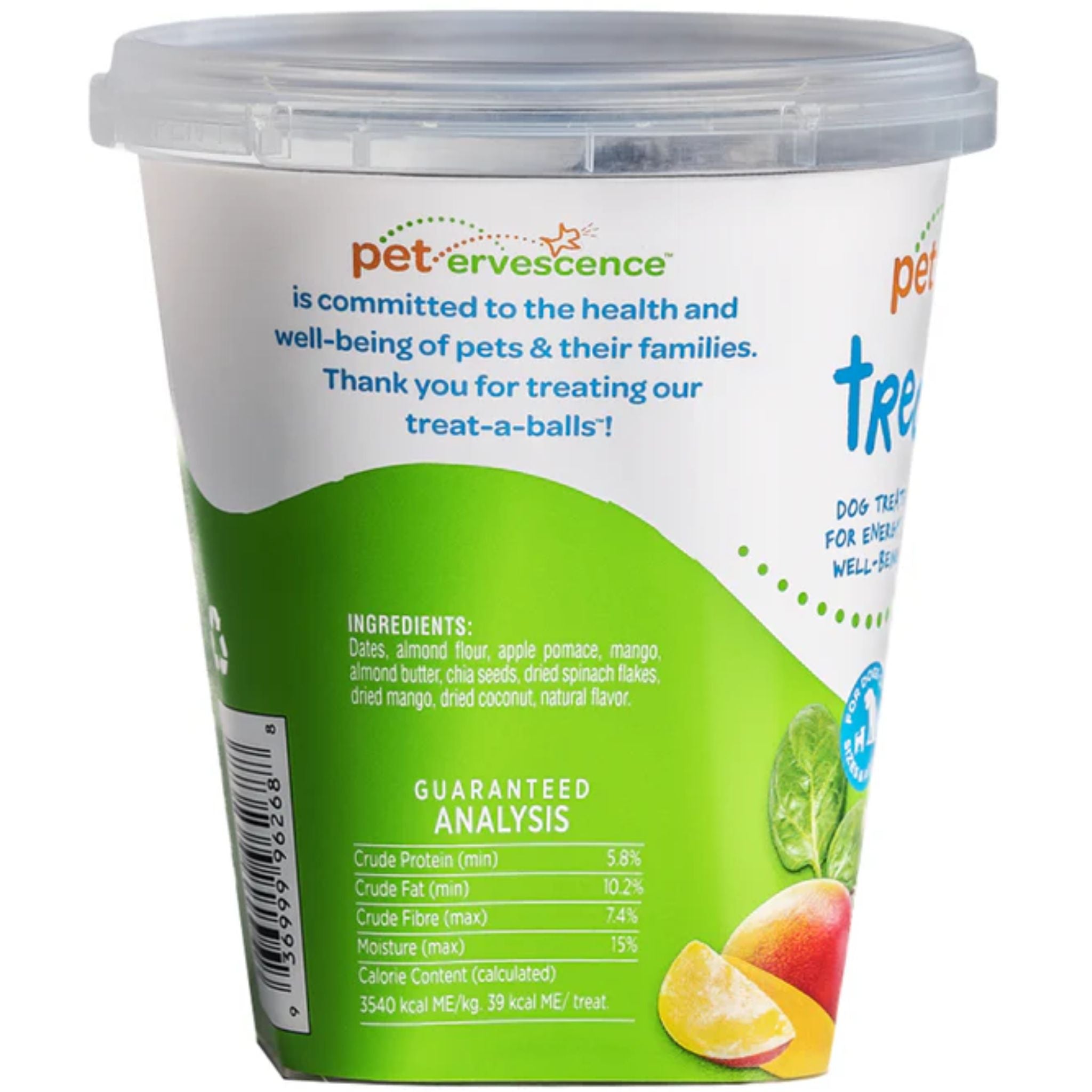 Pet Ervescence Treat-a-Balls Mango Chia, & Spinach Dog Treats