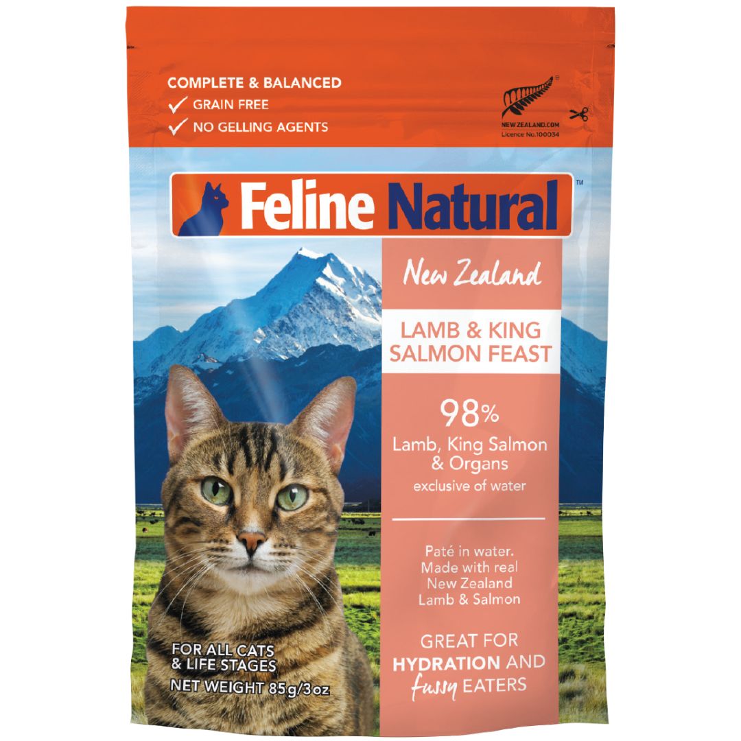 Feline Natural Lamb and Salmon Wet Cat Food in Pouches