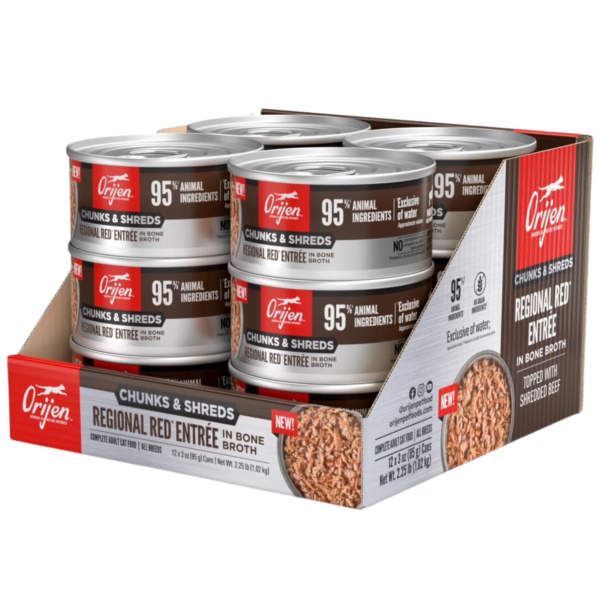 Orijen Wet Cat Food Chunks & Shreds Regional Red Entree
