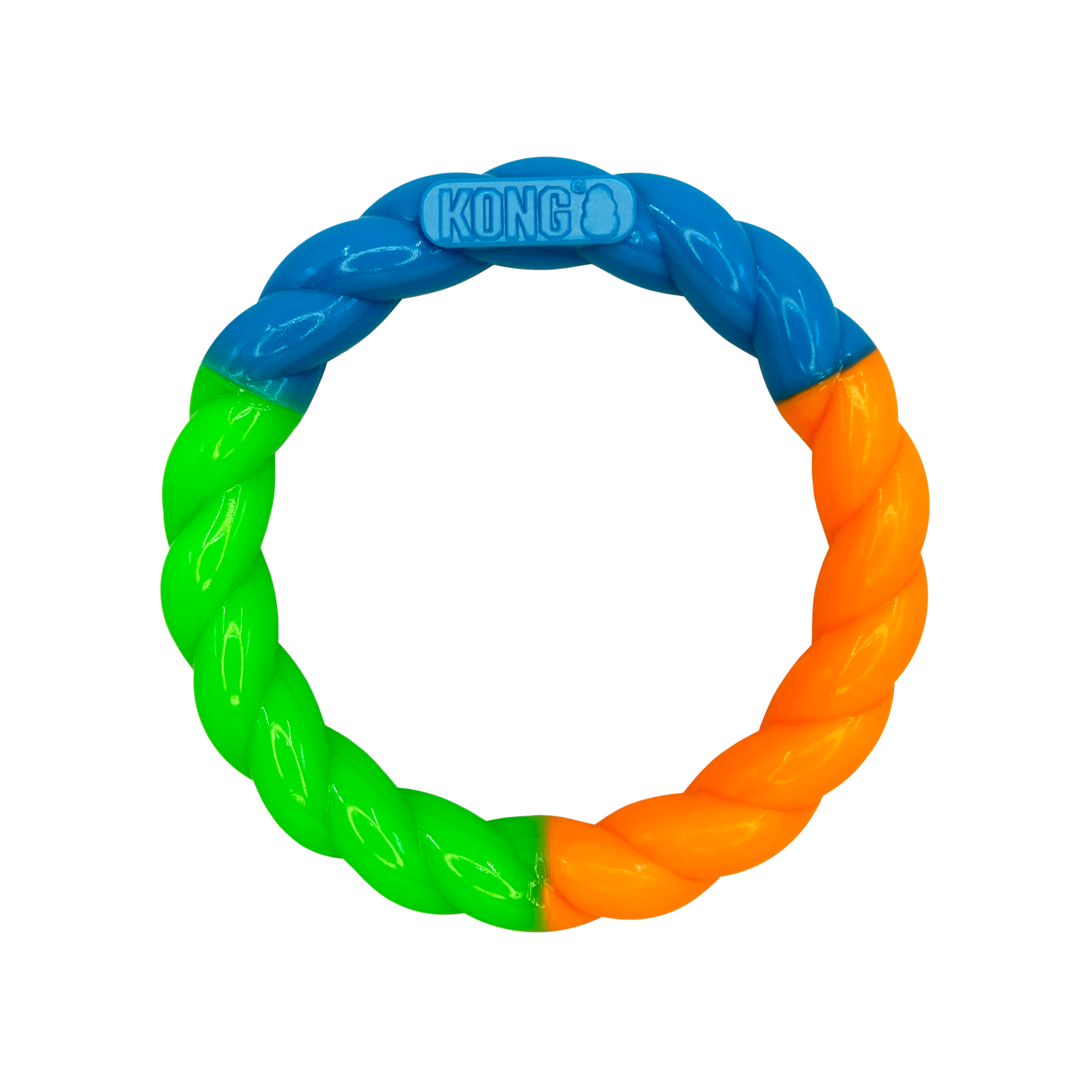 KONG Dog Toys Twistz High-Viz Ring shown on its own, studio product shot