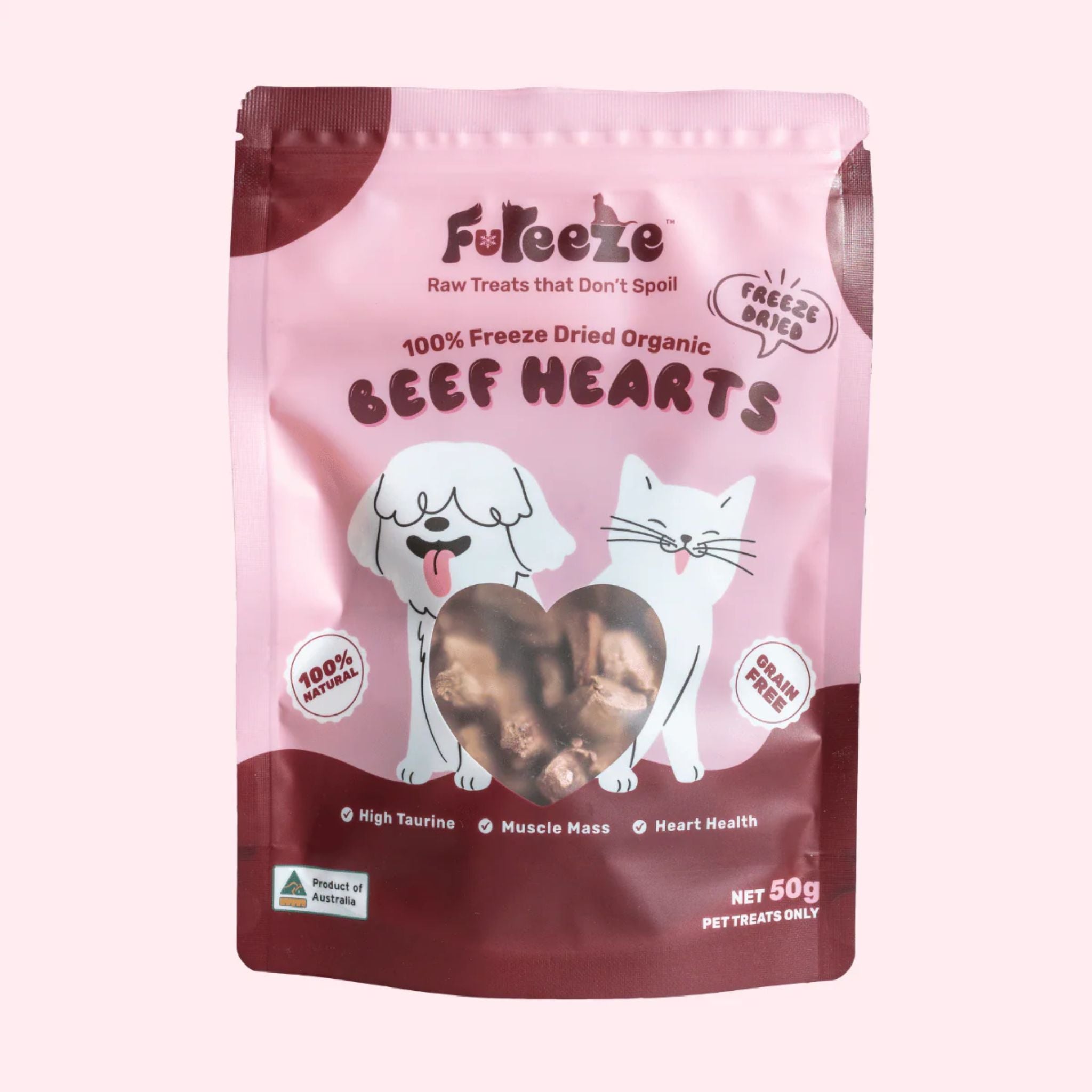 FuReeze Beef Hearts Freeze Dried Pet Treats
