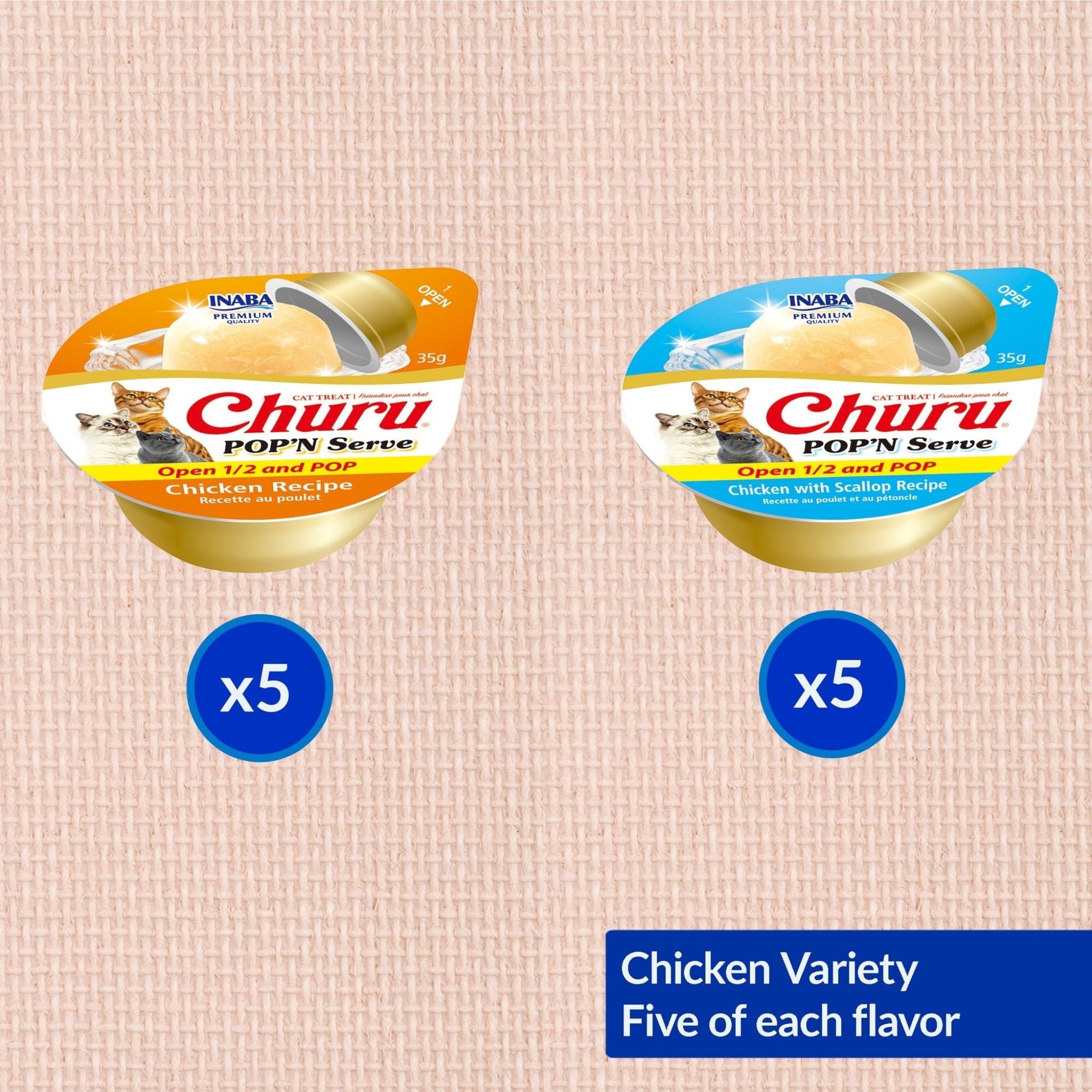 Inaba Cat Treat Churu Pop N Serve Chicken Variety