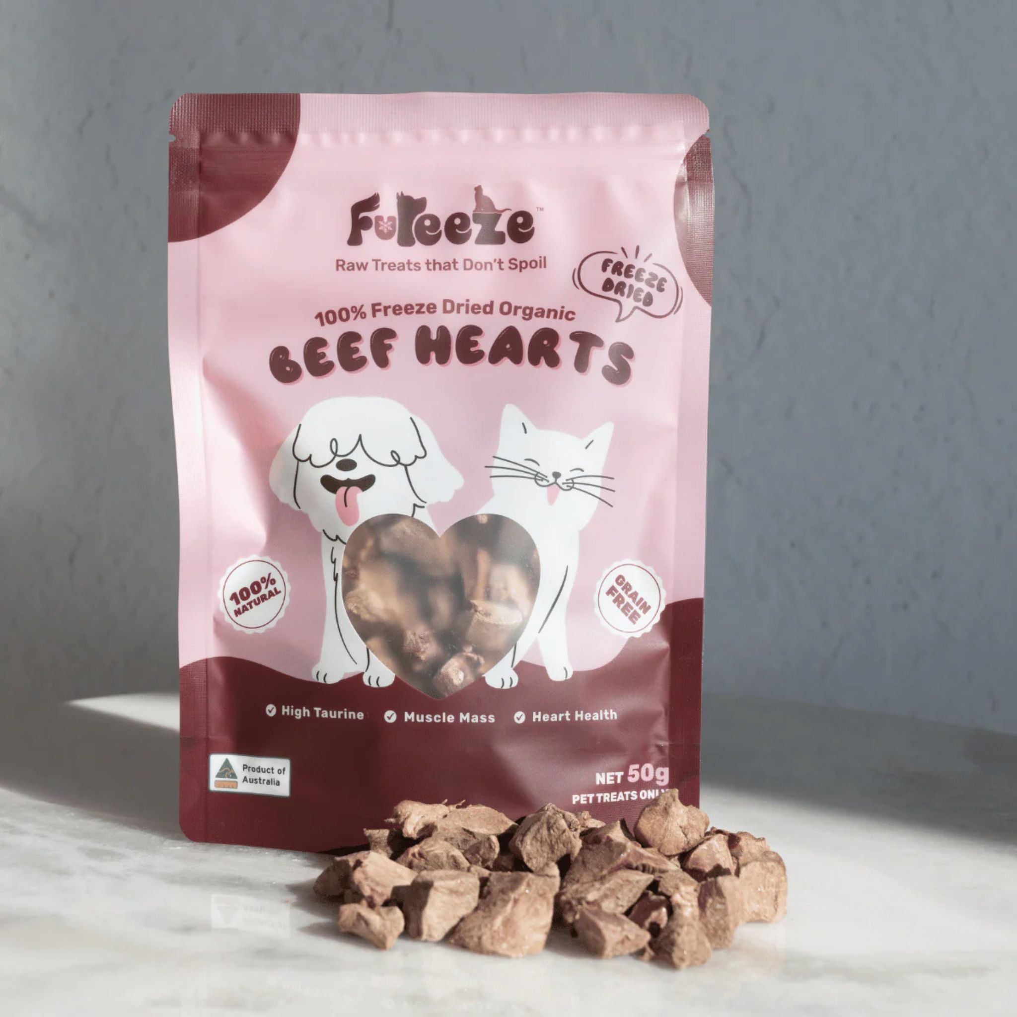 FuReeze Beef Hearts Freeze Dried Pet Treats