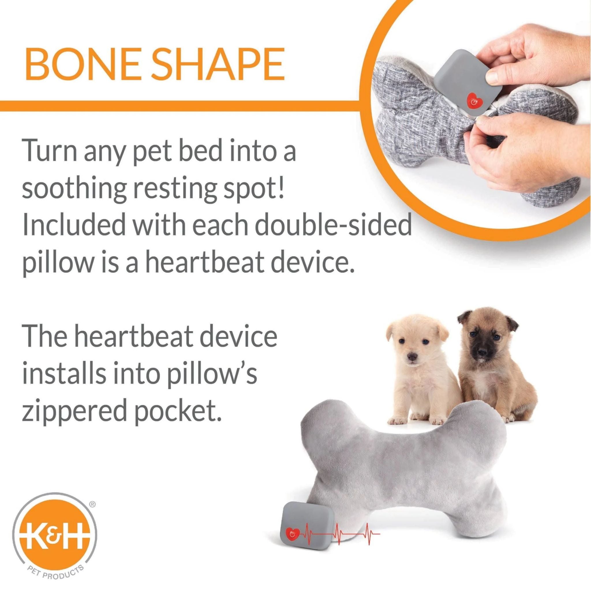 K&H Mother’s Heartbeat Puppy Bone Pillow