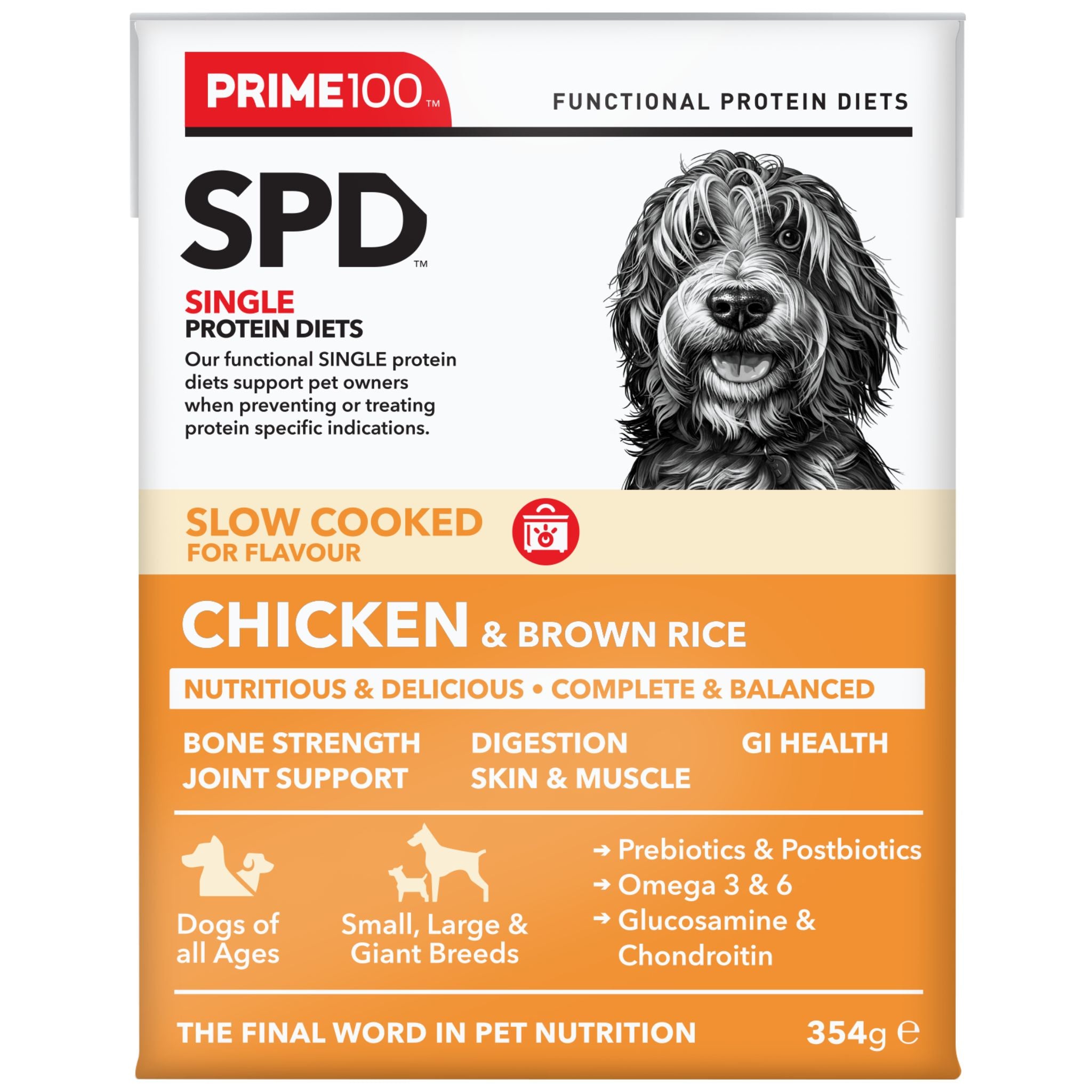 Prime100 SPD Slow Cooked Wet Dog Food Chicken & Brown Rice