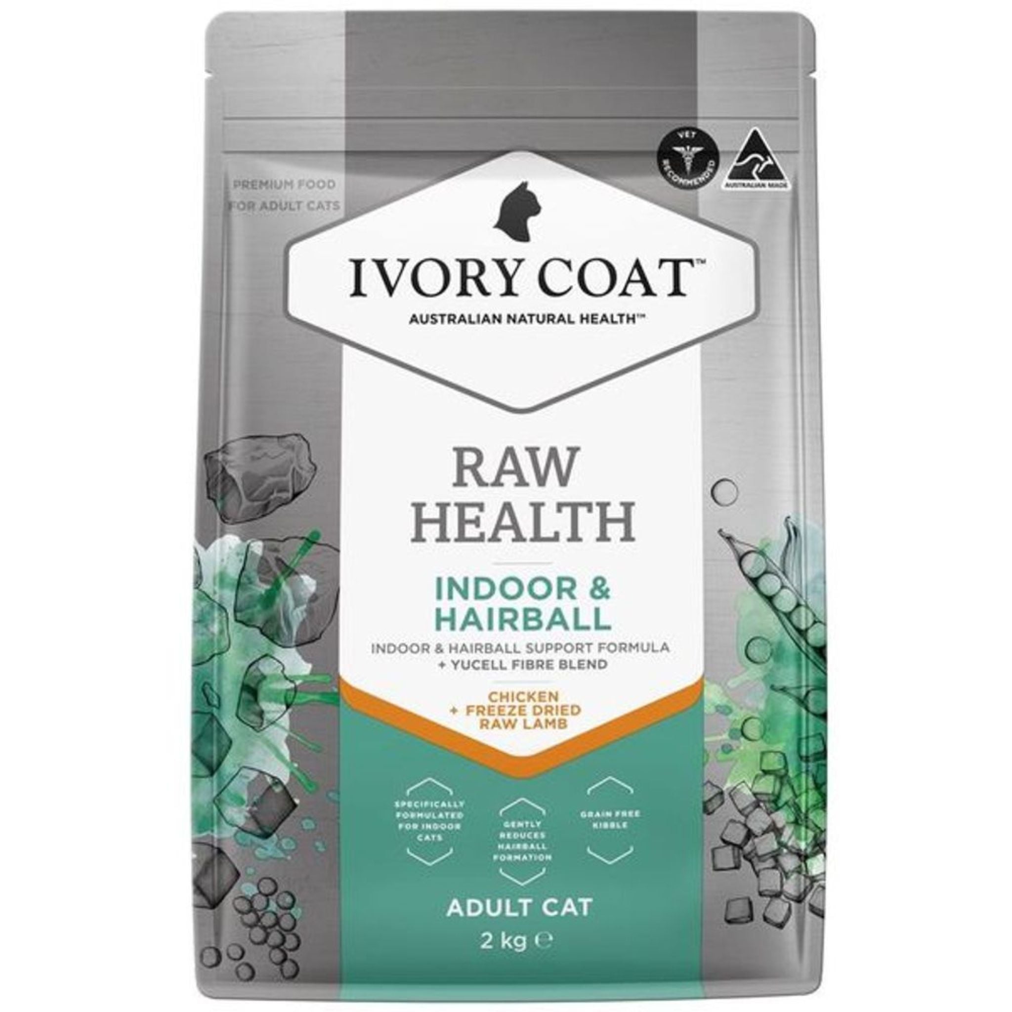 Ivory Coat Raw Health Adult Dry Cat Food Indoor & Hairball