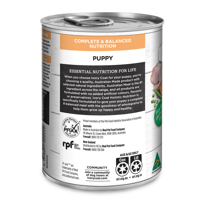 Ivory Coat Holistic Nutrition Puppy Wet Dog Food Chicken & Brown Rice Loaf - 400g | PeekAPaw Pet Supplies