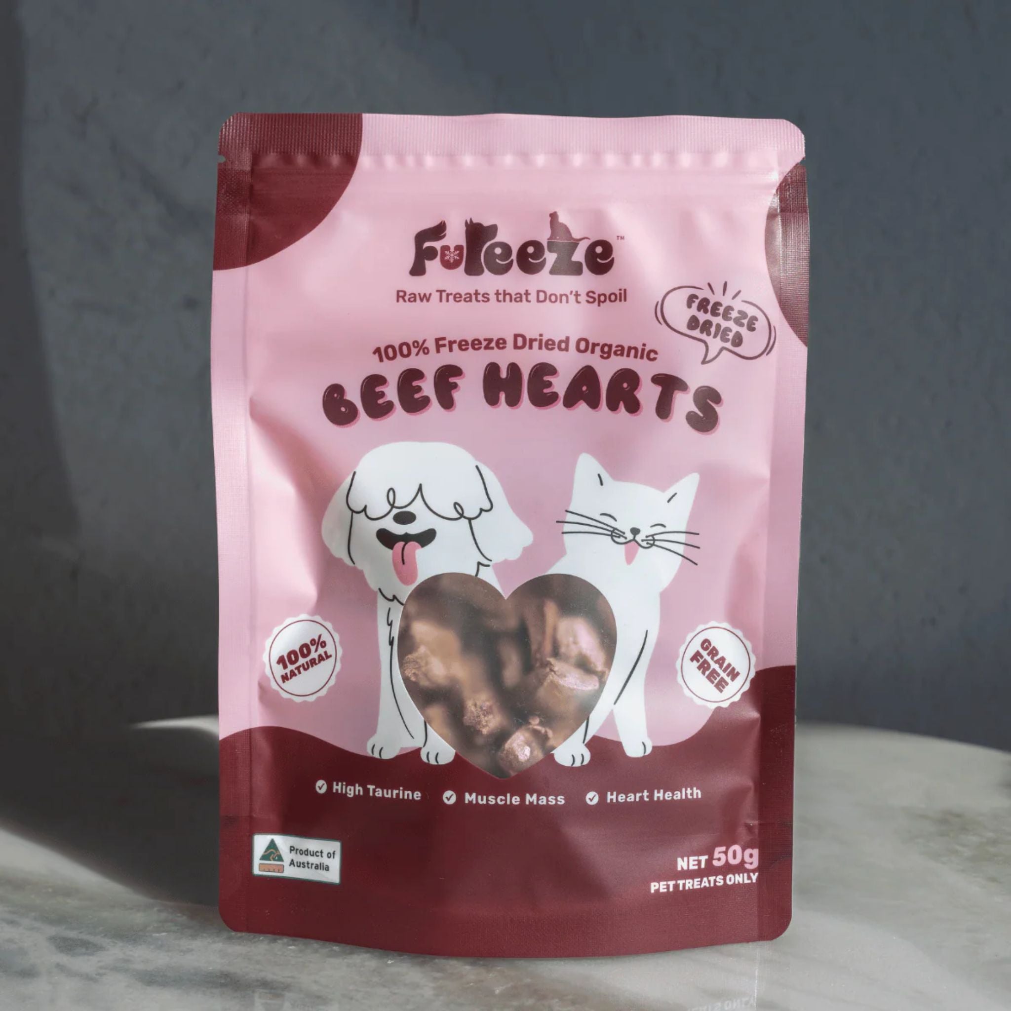 FuReeze Beef Hearts Freeze Dried Pet Treats