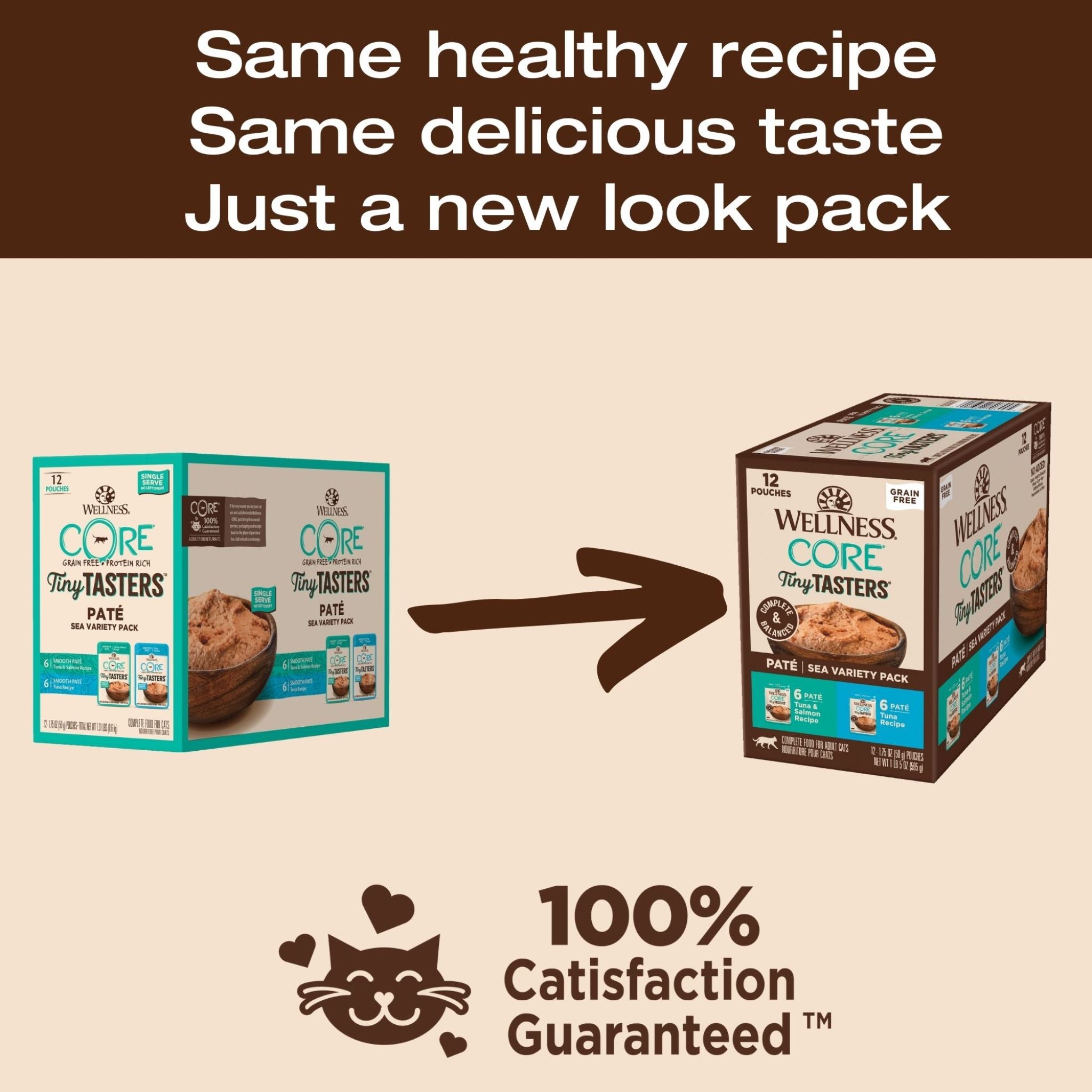 Wellness Core Wet Cat Food Tiny Tasters Pate Seafood Variety Pack