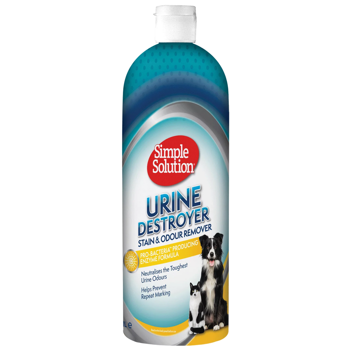 Simple Solution Urine Destroyer 1 litre flip-top pour bottle, front of pack