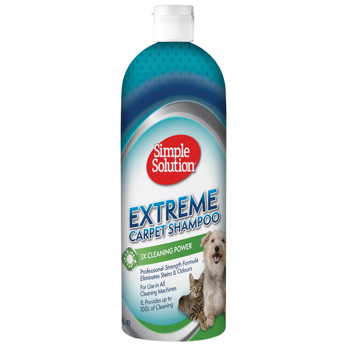 Simple Solution Extreme Carpet Shampoo 1 litre concentrate bottle, front of pack