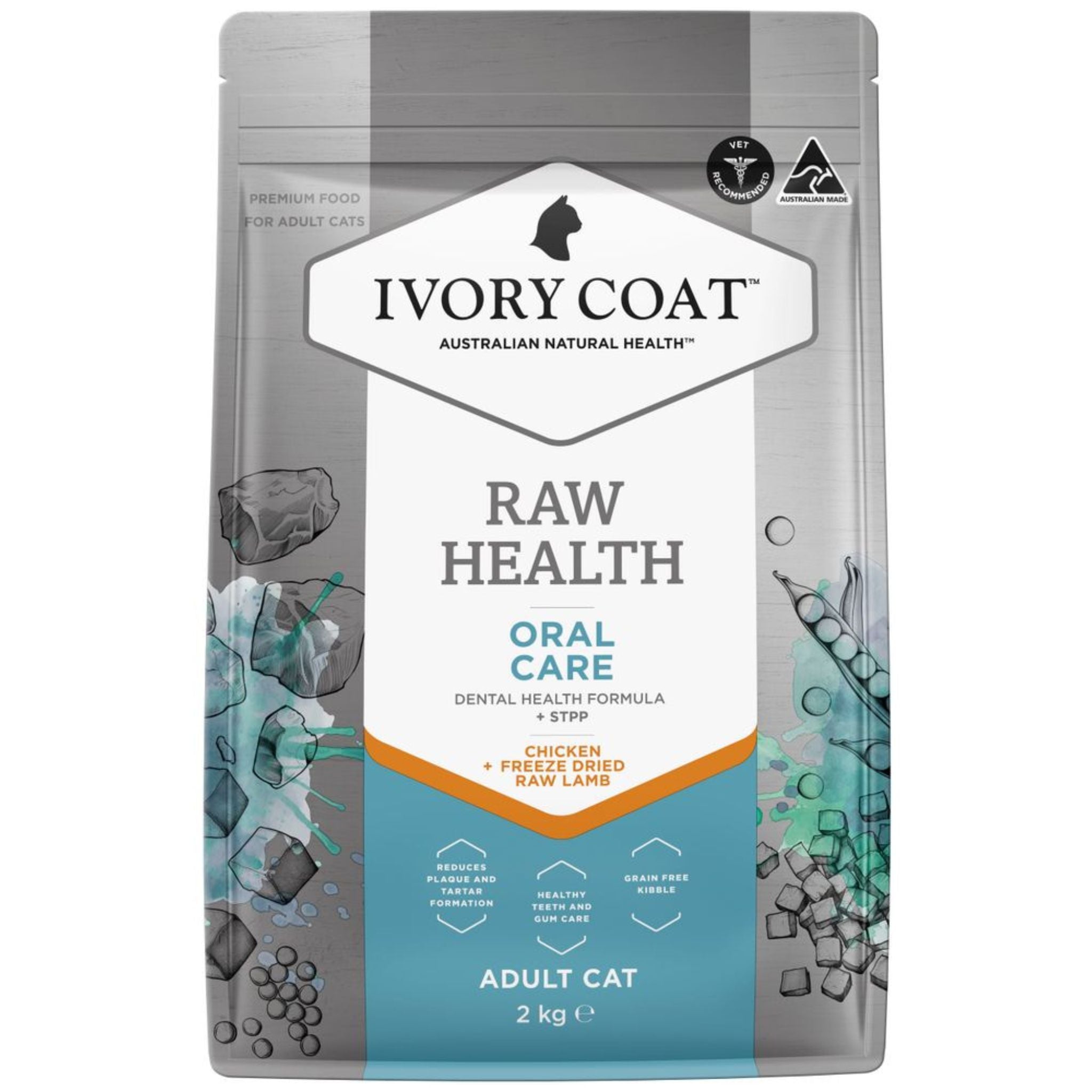 Ivory Coat Raw Health Adult Dry Cat Food Oral Care