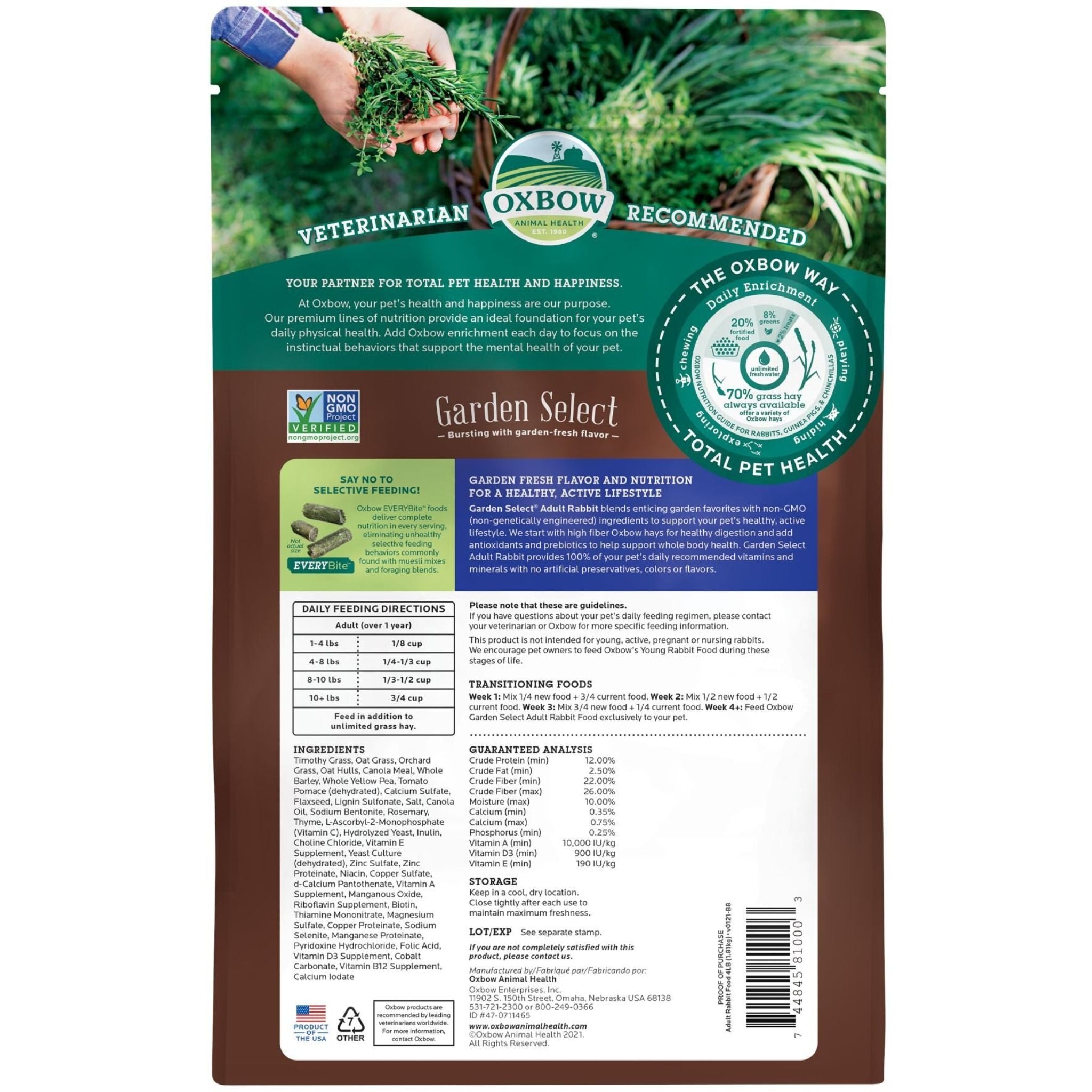 Oxbow Garden Select Adult Rabbit Food