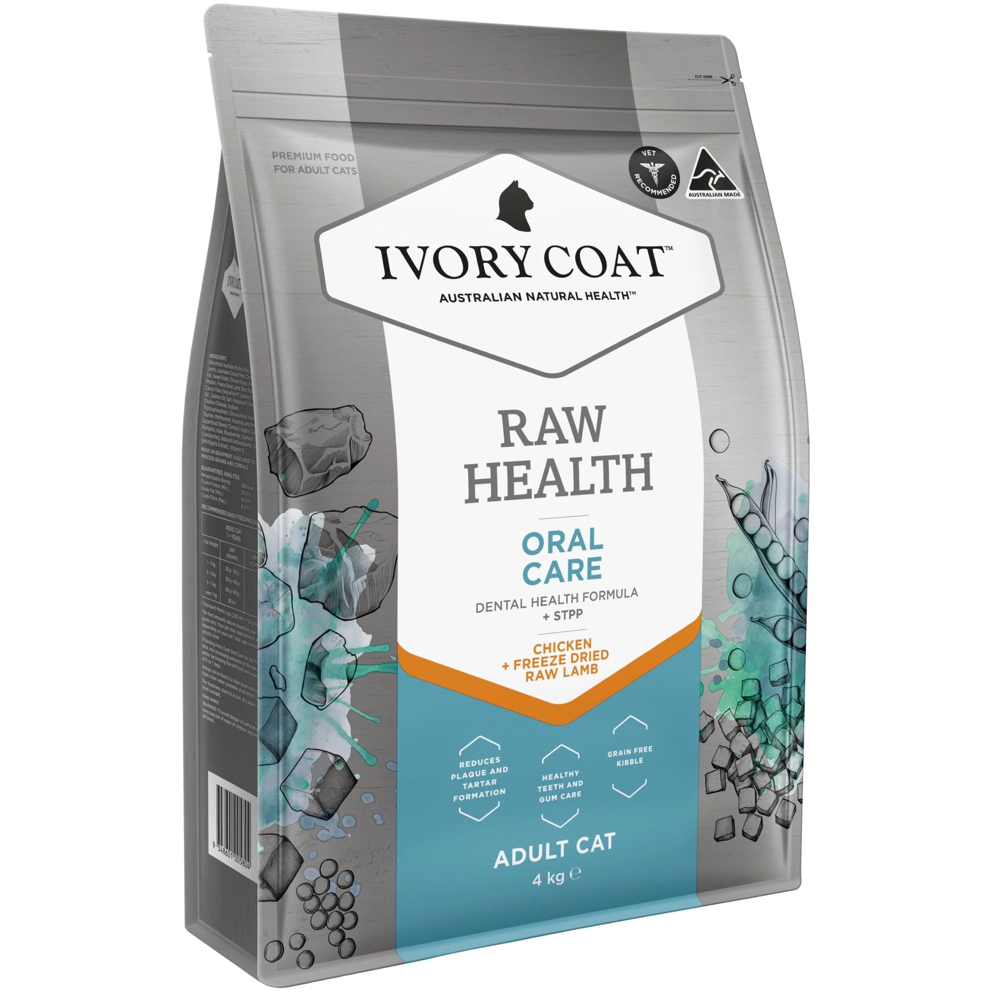 Ivory Coat Raw Health Adult Dry Cat Food Oral Care
