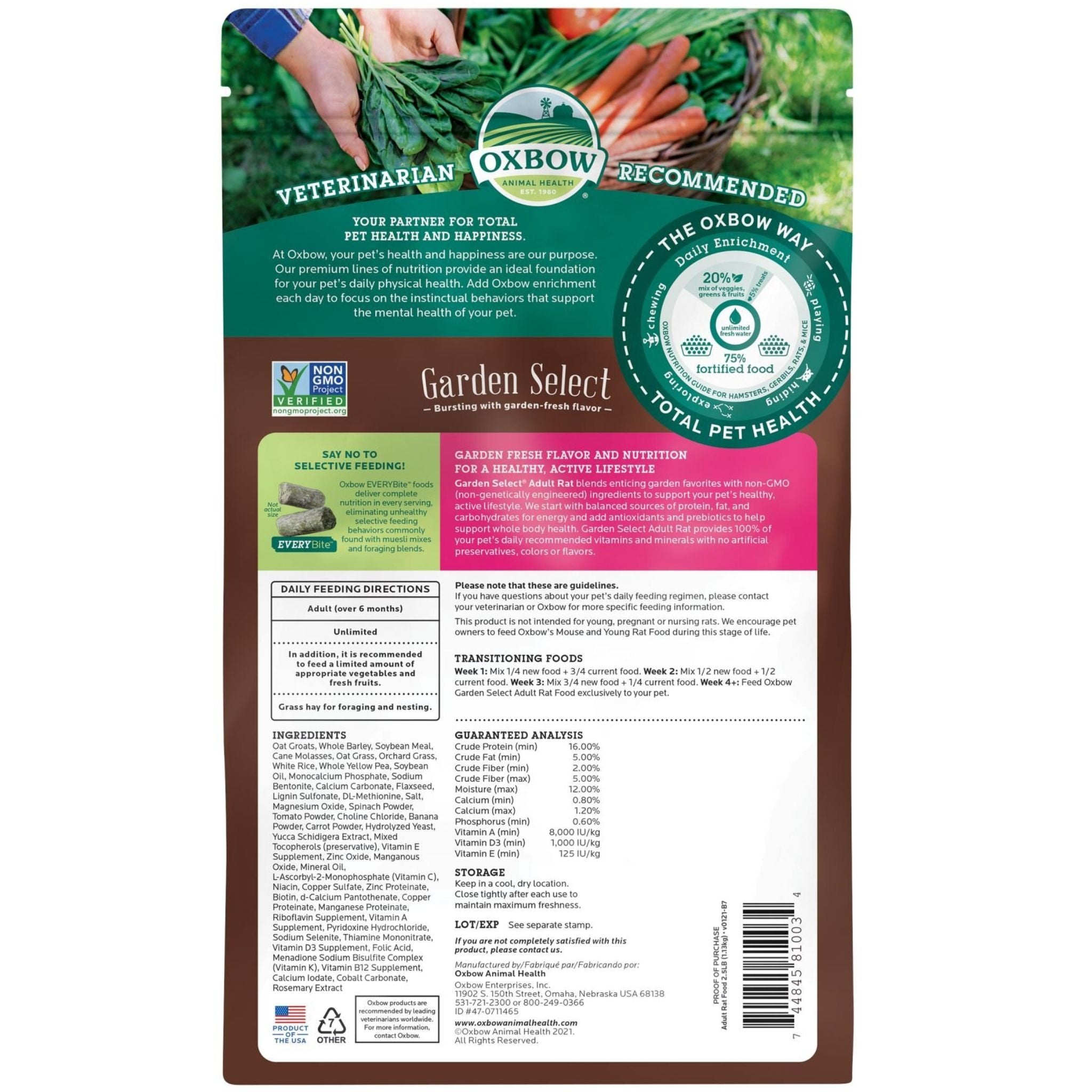 Oxbow Garden Select Adult Rat Food
