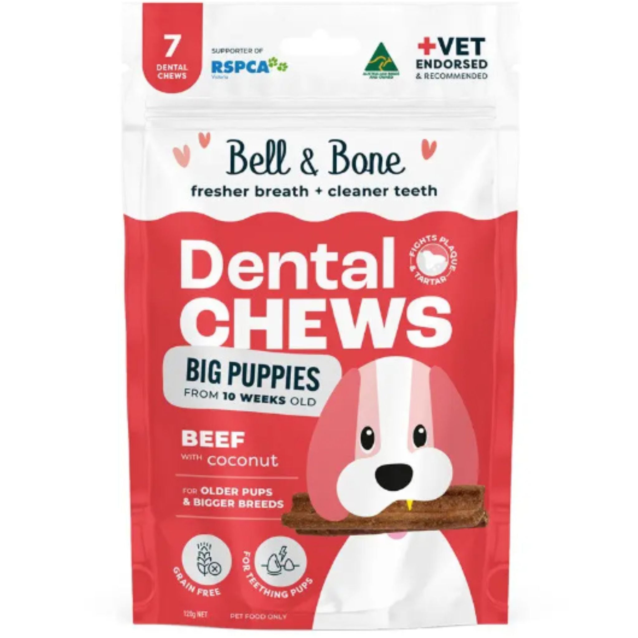 Bell and Bone Puppy Dental Chews - Beef and Coconut
