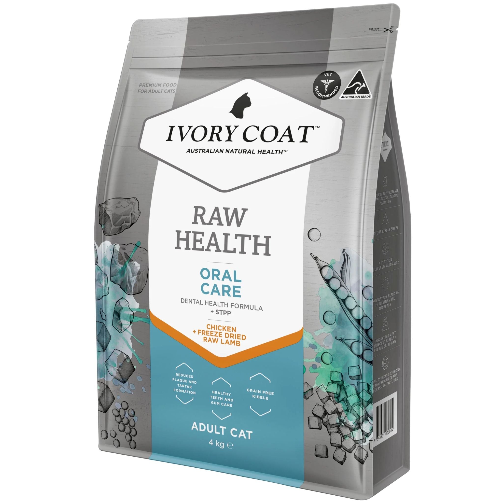 Ivory Coat Raw Health Adult Dry Cat Food Oral Care