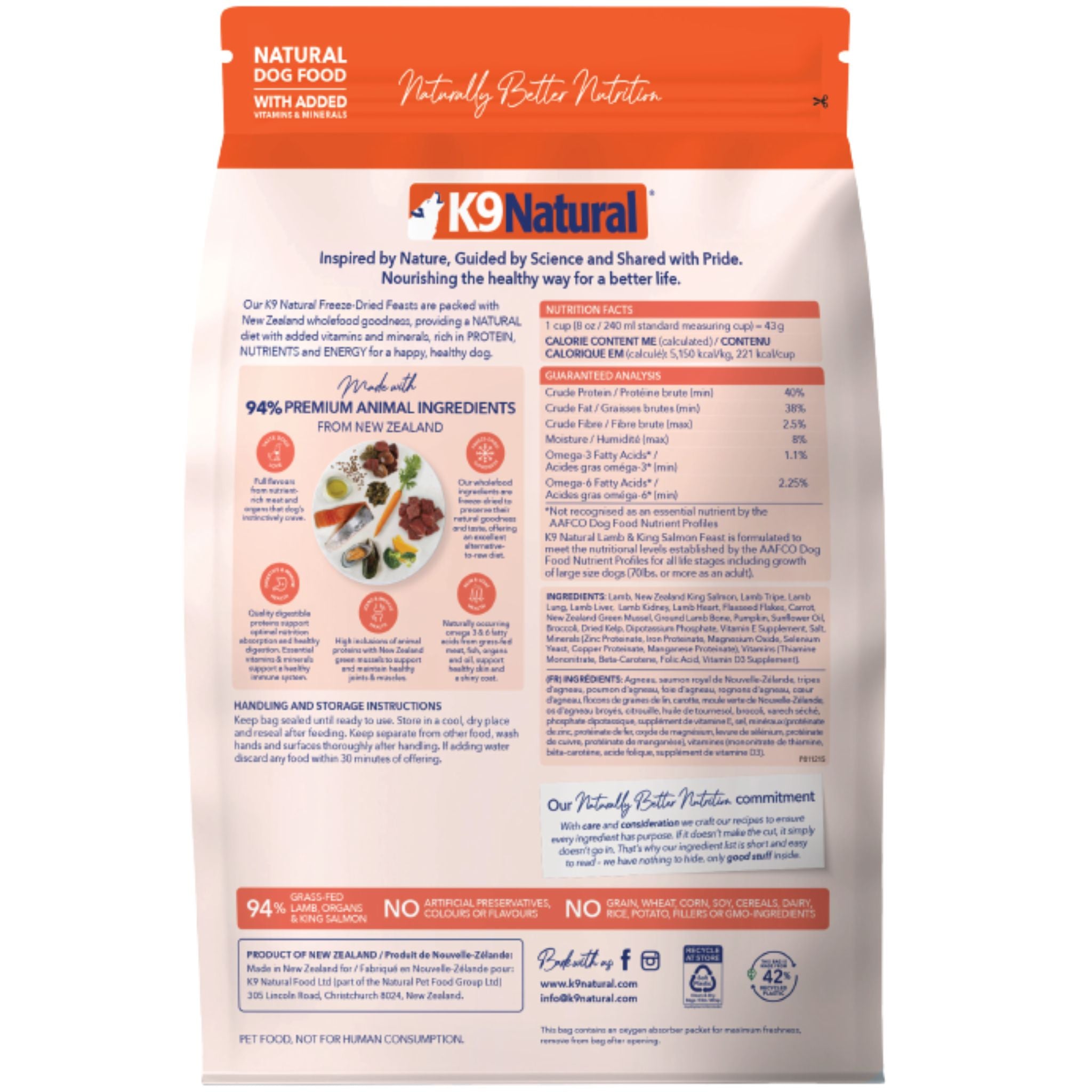 K9 Natural Freeze Dried Lamb & King Salmon Feast