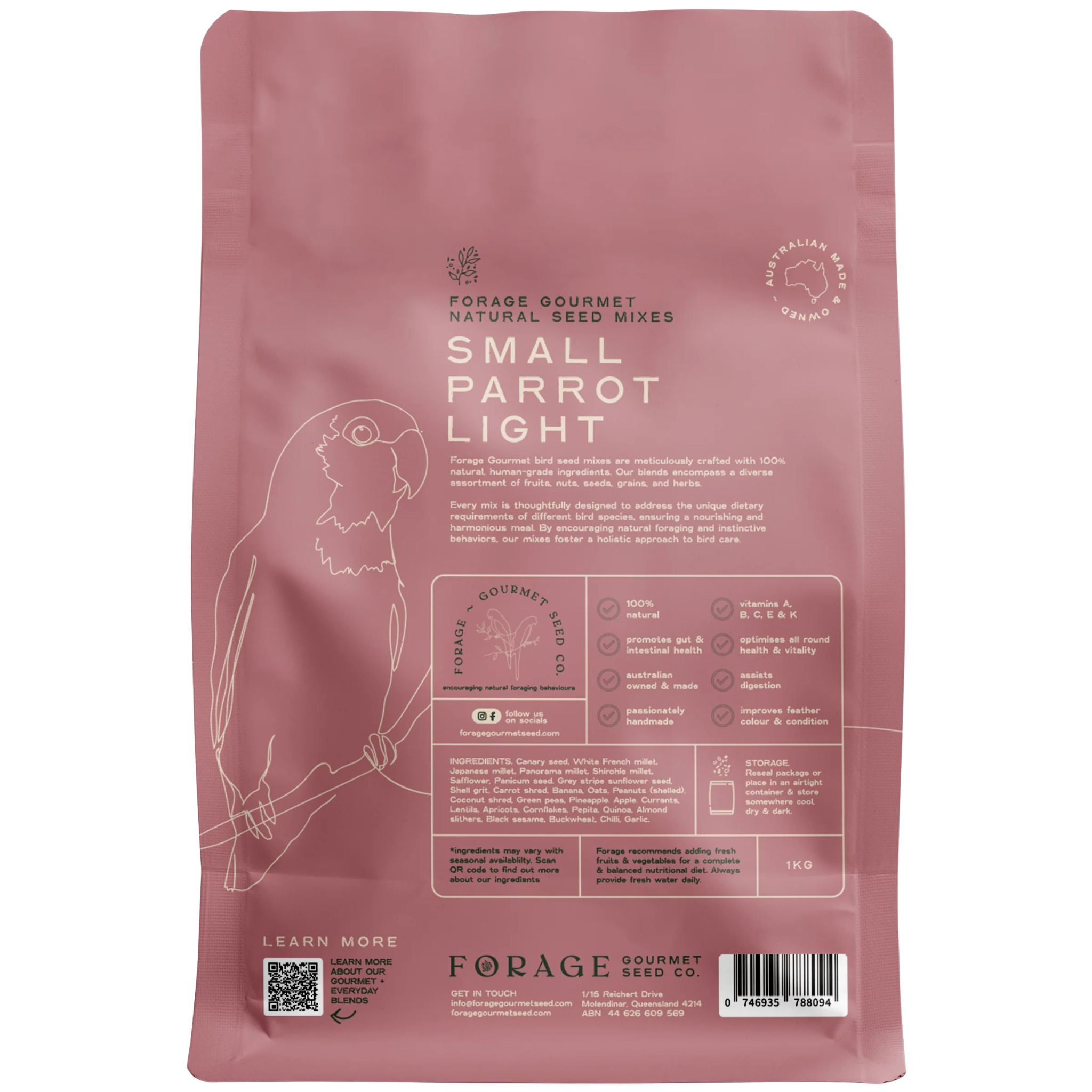 Forage Gourmet Bird Seed - Small Parrot Light