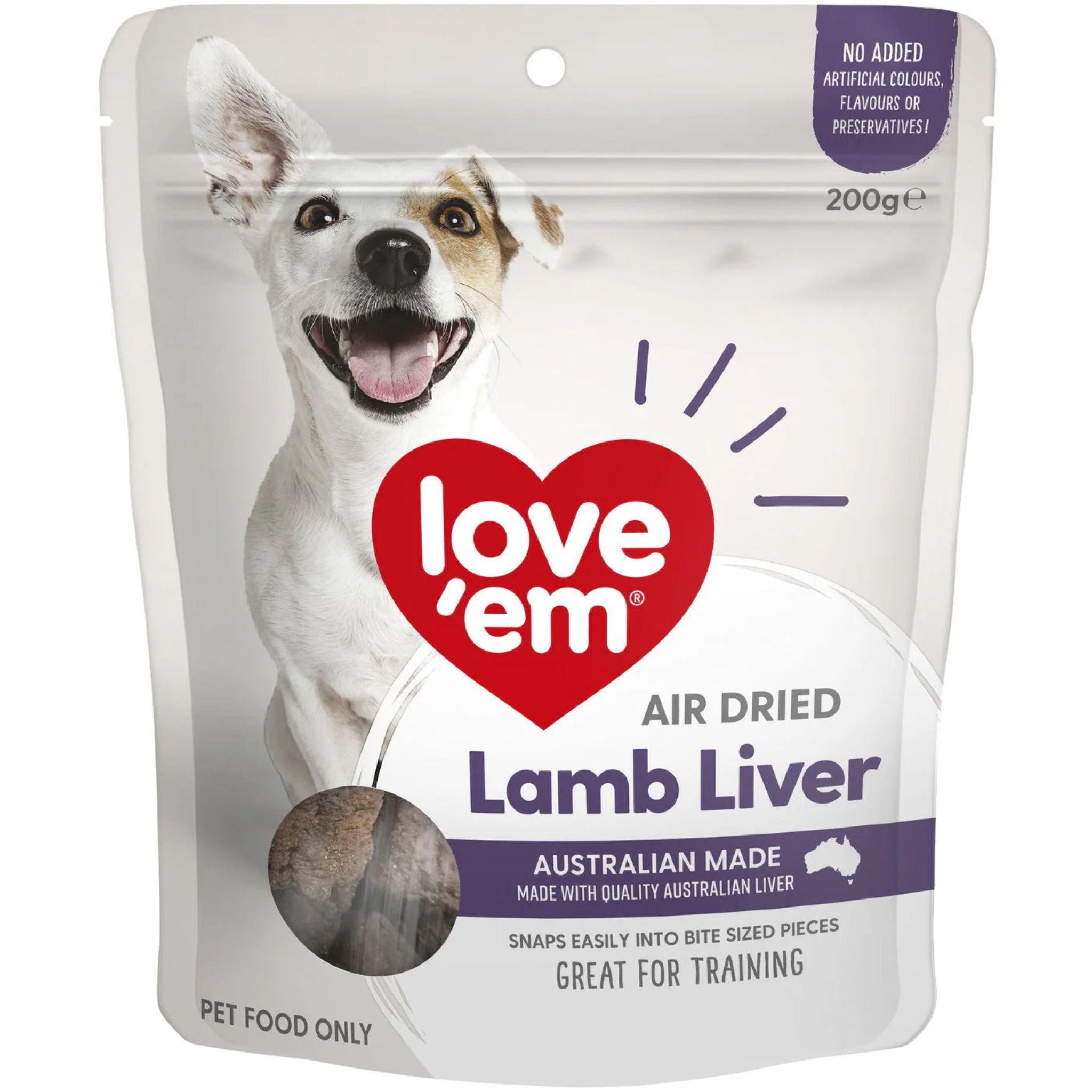 Love'em Air Dried Lamb Liver Dog Treats