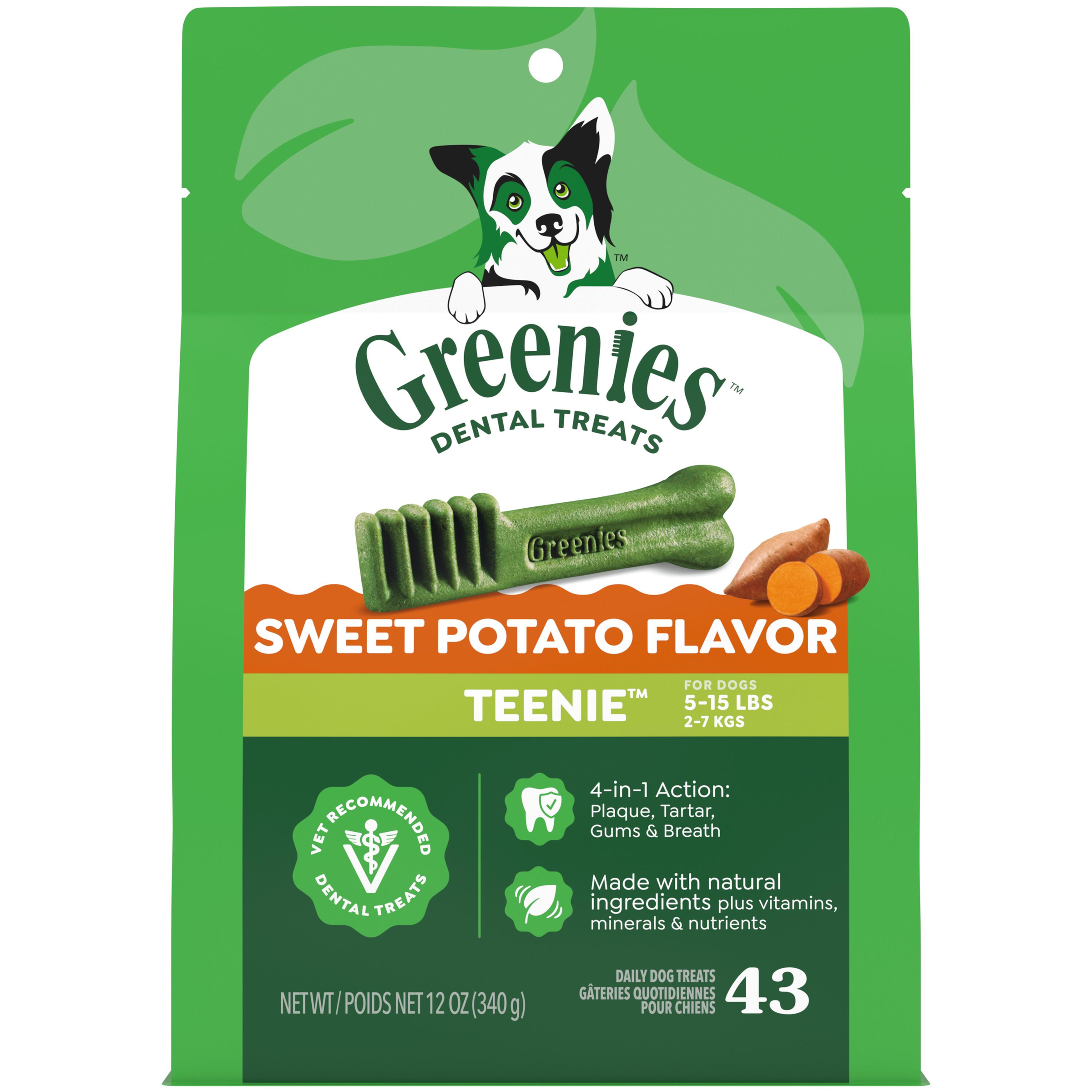 Greenies Sweet Potato Teenie(2-7kg) Dental Dog Treats front of pack