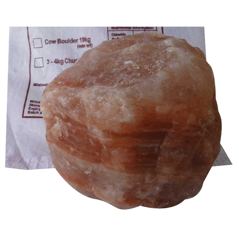 Minrosa Cattle Boulder Mineral Lick front of pack