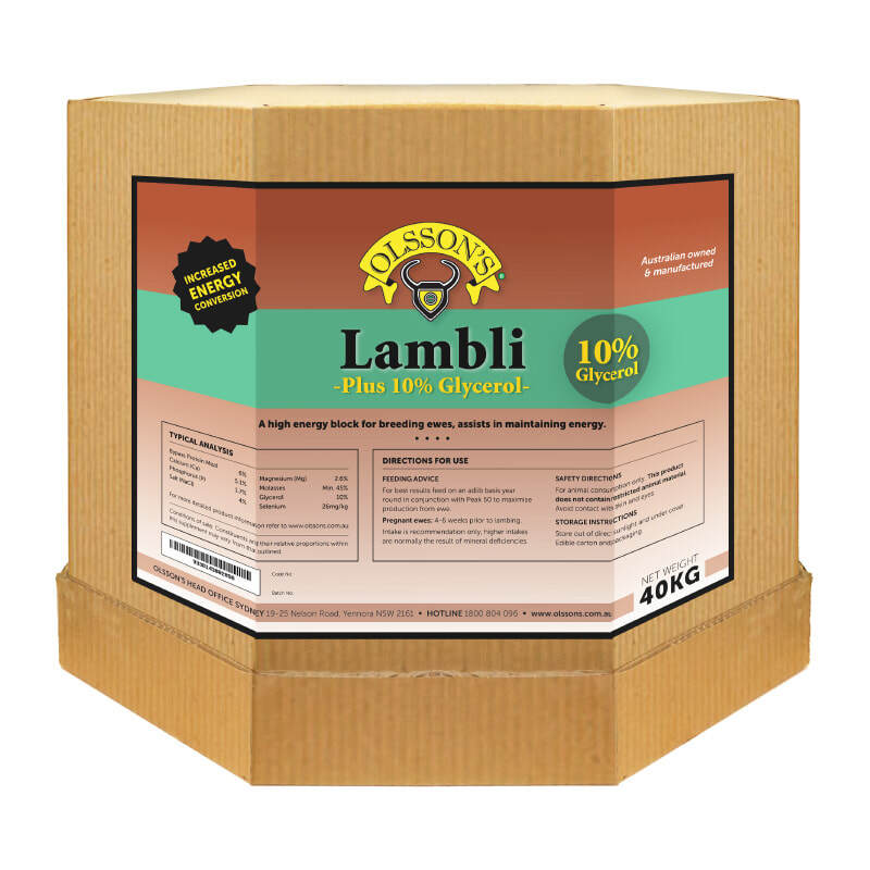 Olssons Lambli plus 20 Glycerol Block front of pack