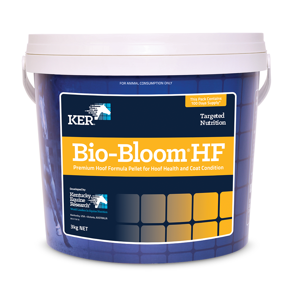 KER Bio-Bloom HF 3kg bucket, biotin hoof and coat supplement for horses