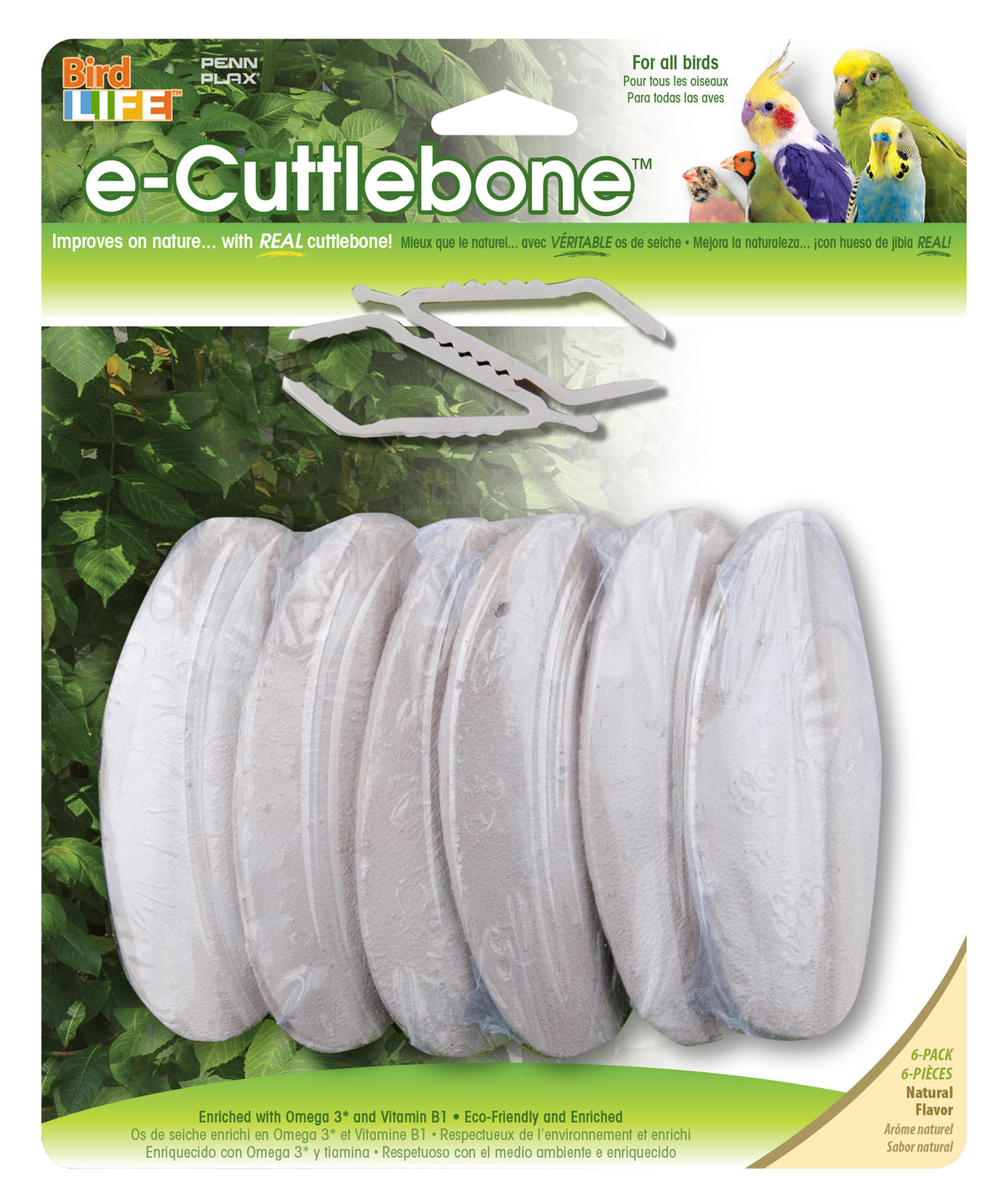 Penn Plax Bird Life E2 Cuttlebone Natural 13cm - 6 Pack | PeekAPaw Pet Supplies