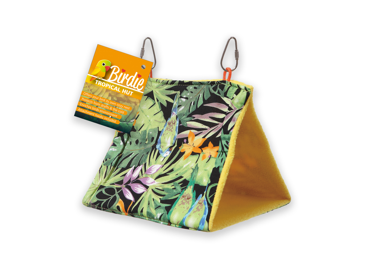 Birdie Tropical Bird Hut Medium 18 x 15cm – front view